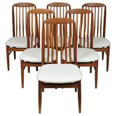 Sechs Midcentury Danish Modern Teak Benny Linden Esszimmerstühle