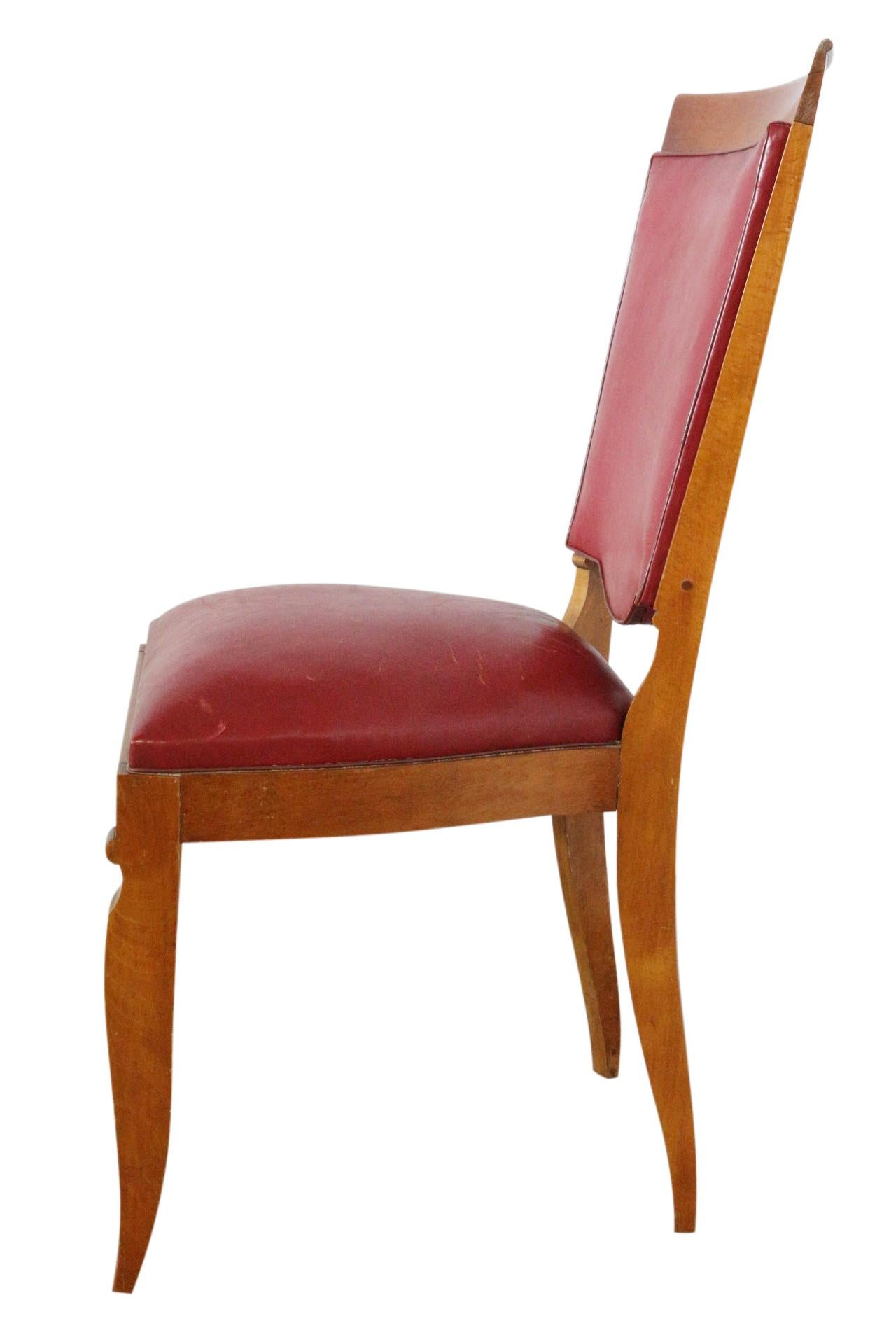 red leather side chair