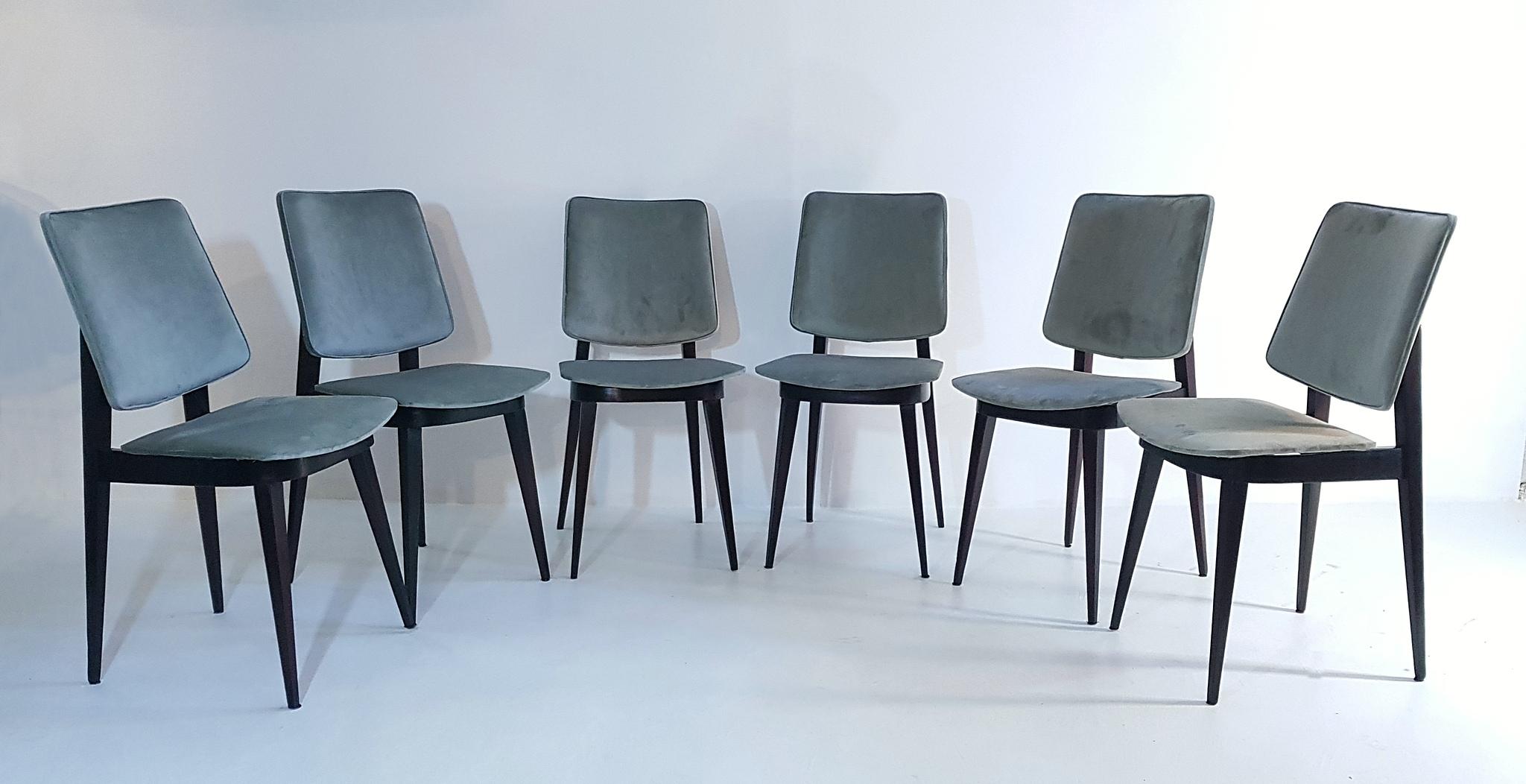 Mid-Century Modern Six Midcentury Italian Dining Chairs