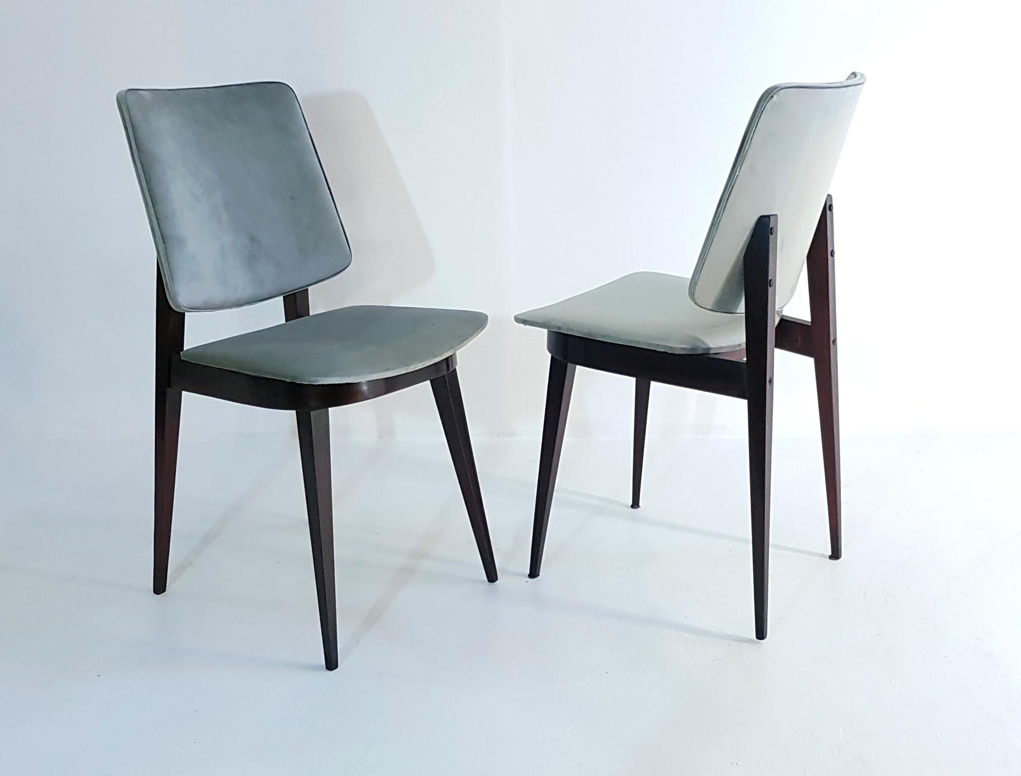 Stained Six Midcentury Italian Dining Chairs