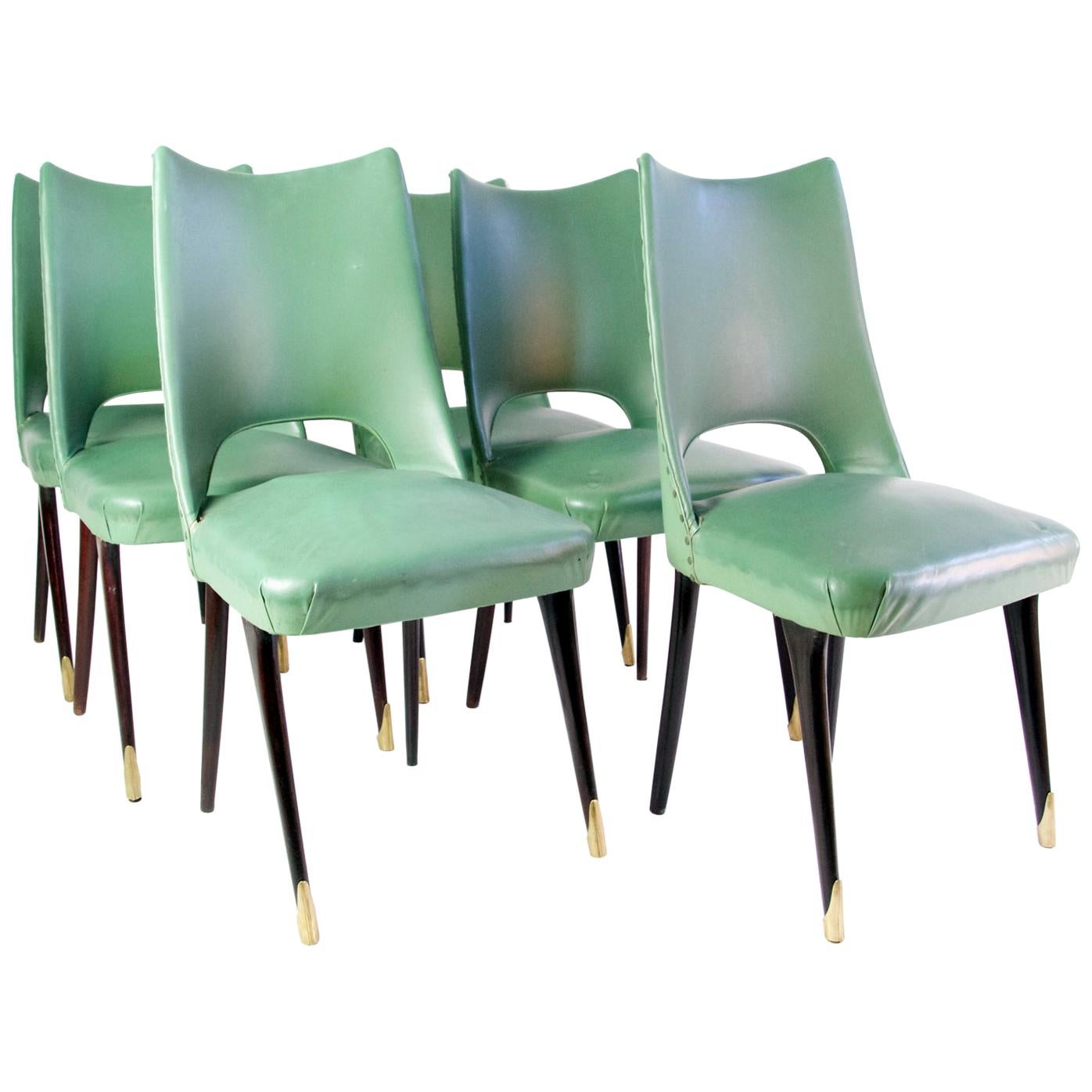 Six Midcentury Italian Dining Chairs