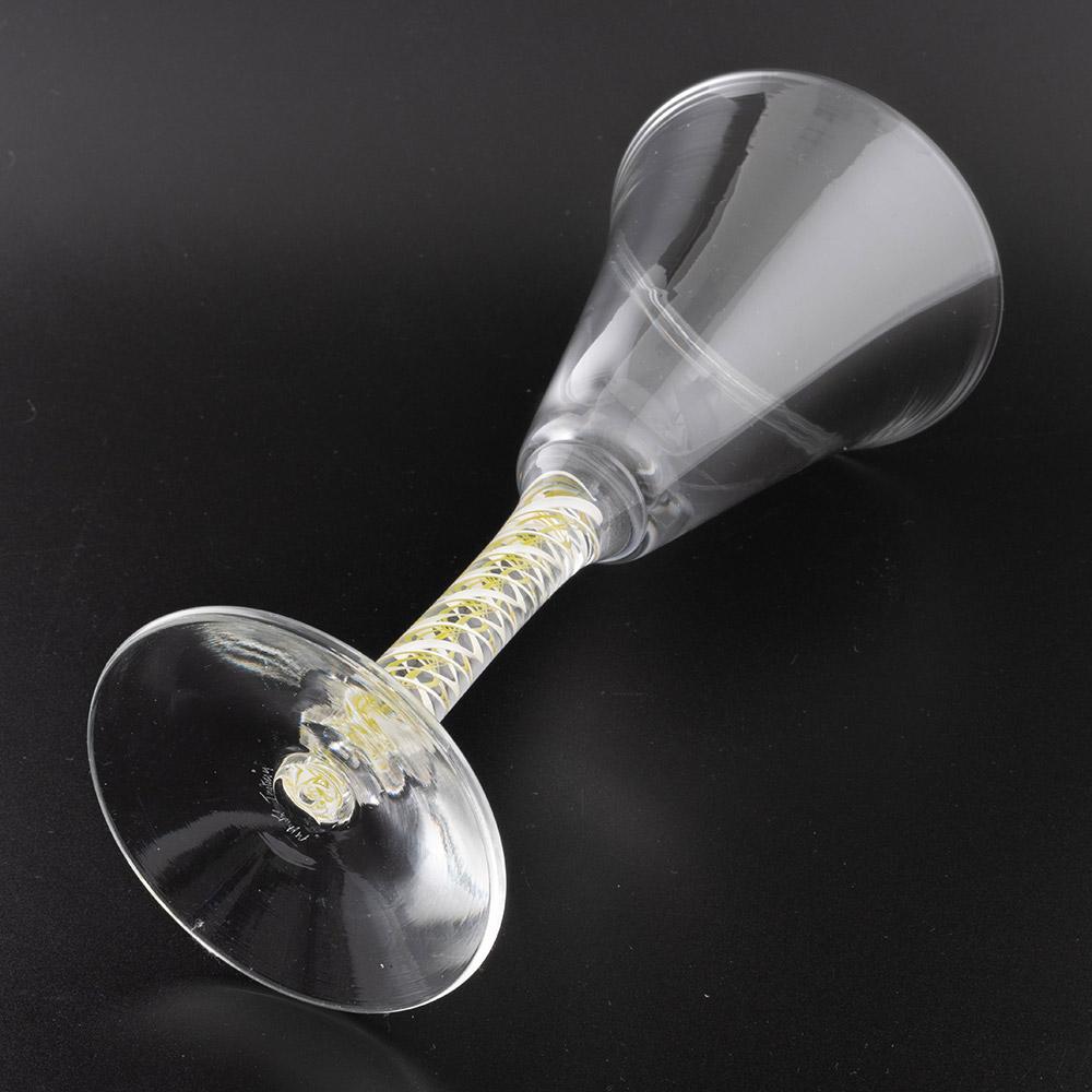 Six Mike Hunter Colour Twist Stem Wine Goblets For Sale 7