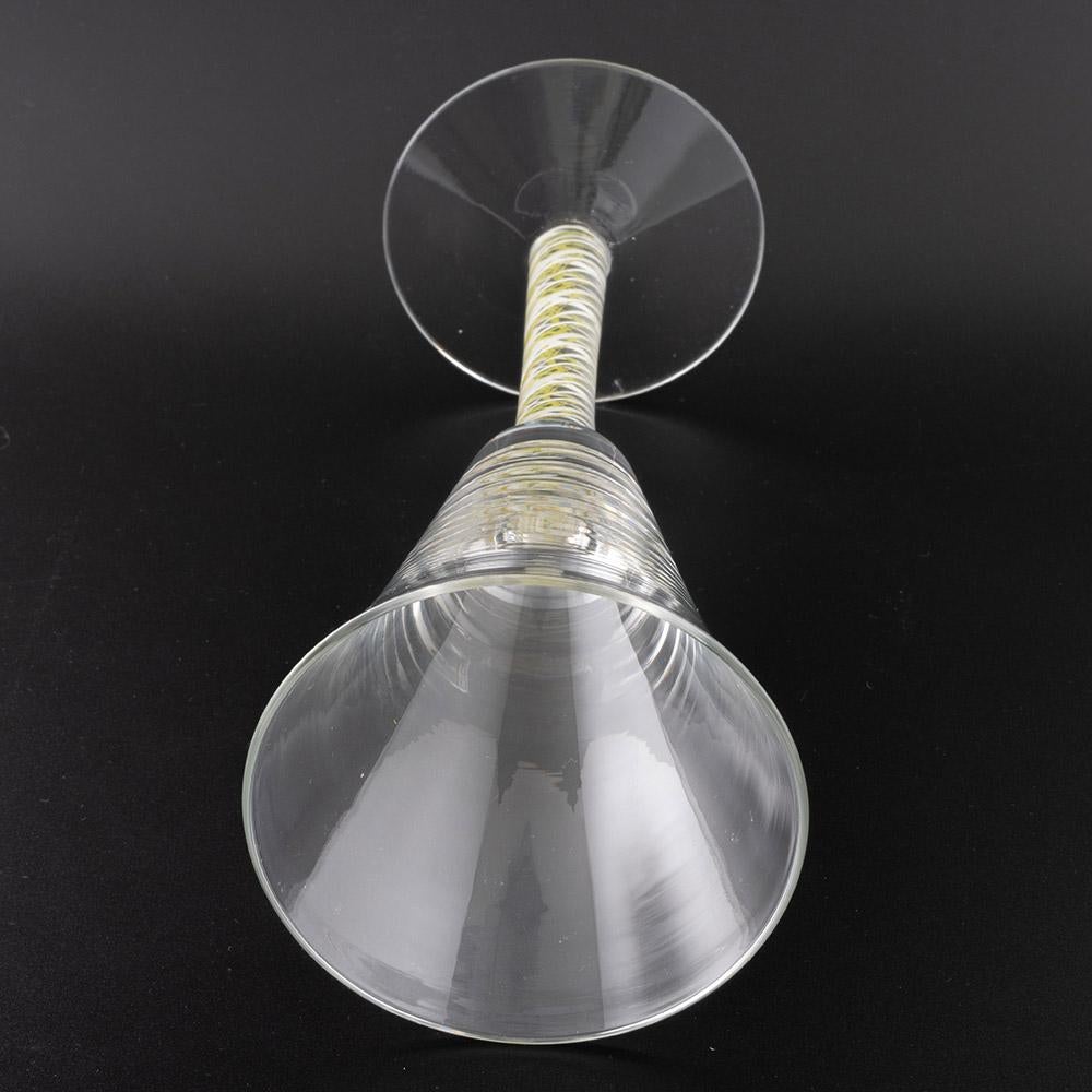 Six Mike Hunter Colour Twist Stem Wine Goblets For Sale 8