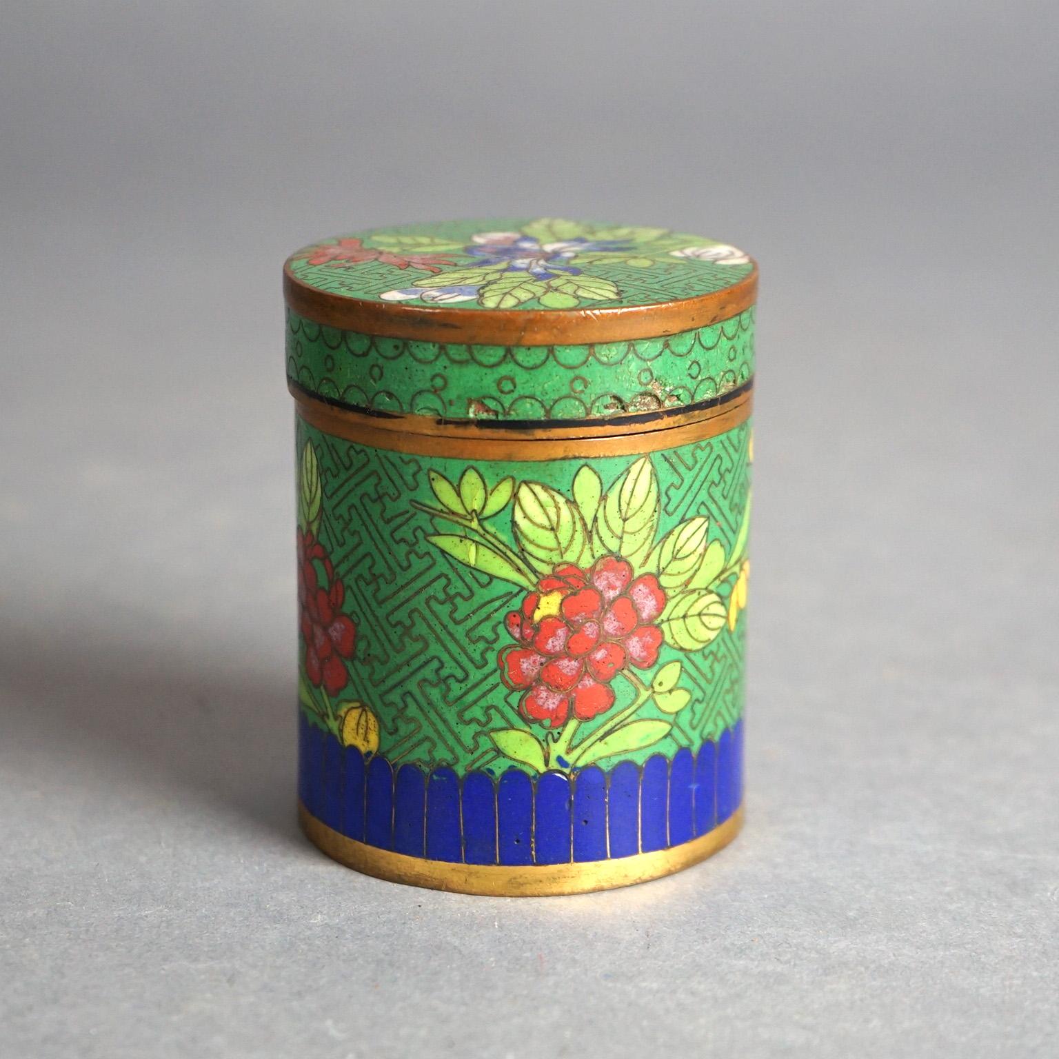 Six Miniatures Vases à fleurs émaillés cloisonnés japonais Meiji C1920 en vente 5