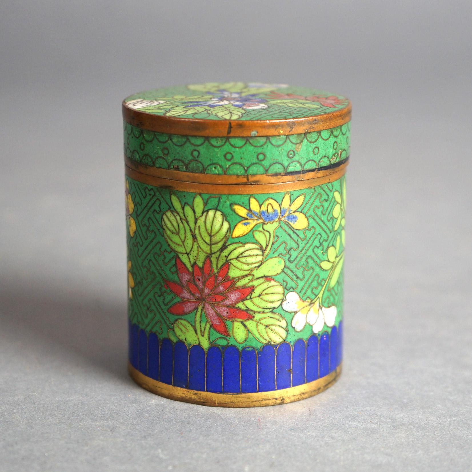 Six Miniature Antique Japanese Meiji Cloisonne Enameled Flower Vases C1920 For Sale 7