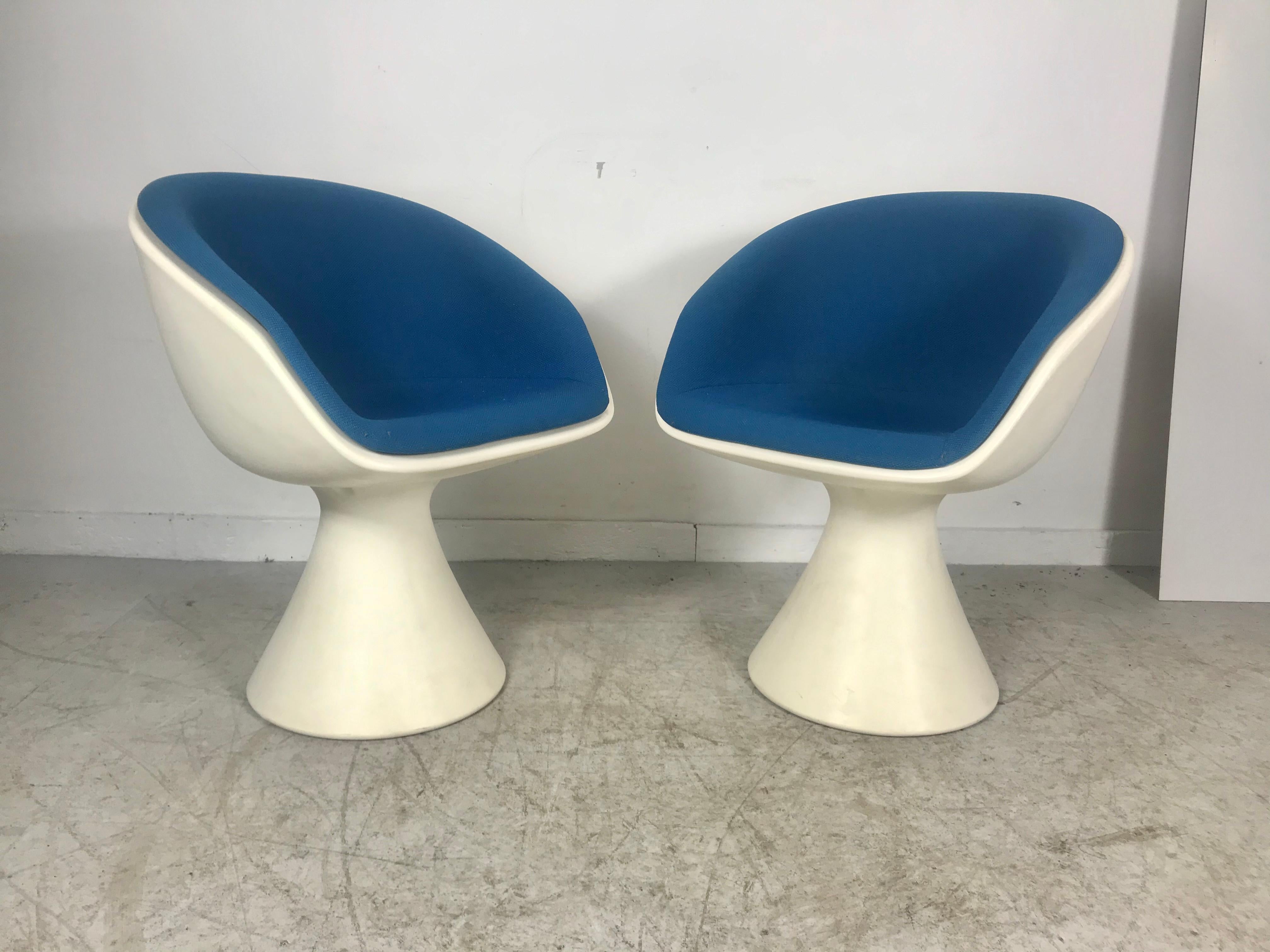 Fabric Six Modern Space Age Swivel Tulip chairs by Maurice Burke for Arkana, 1960s