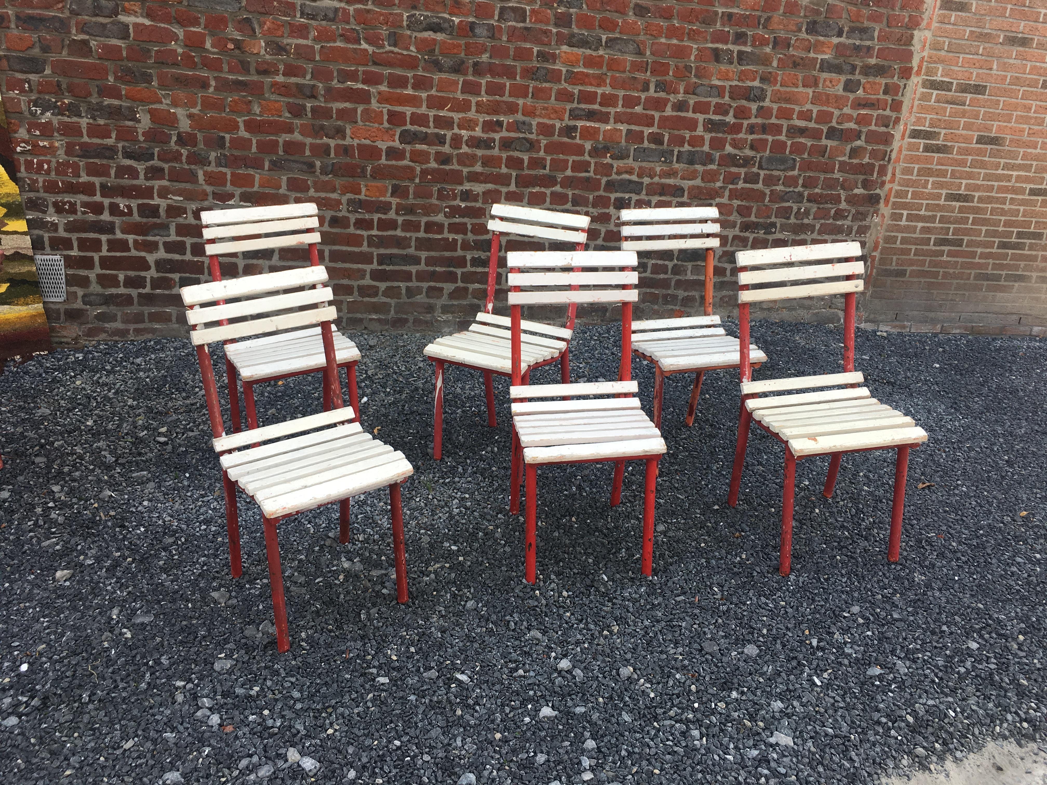 French Six Modernist Art Deco Chairs in the Style of  Robert Mallet Stevens For Sale