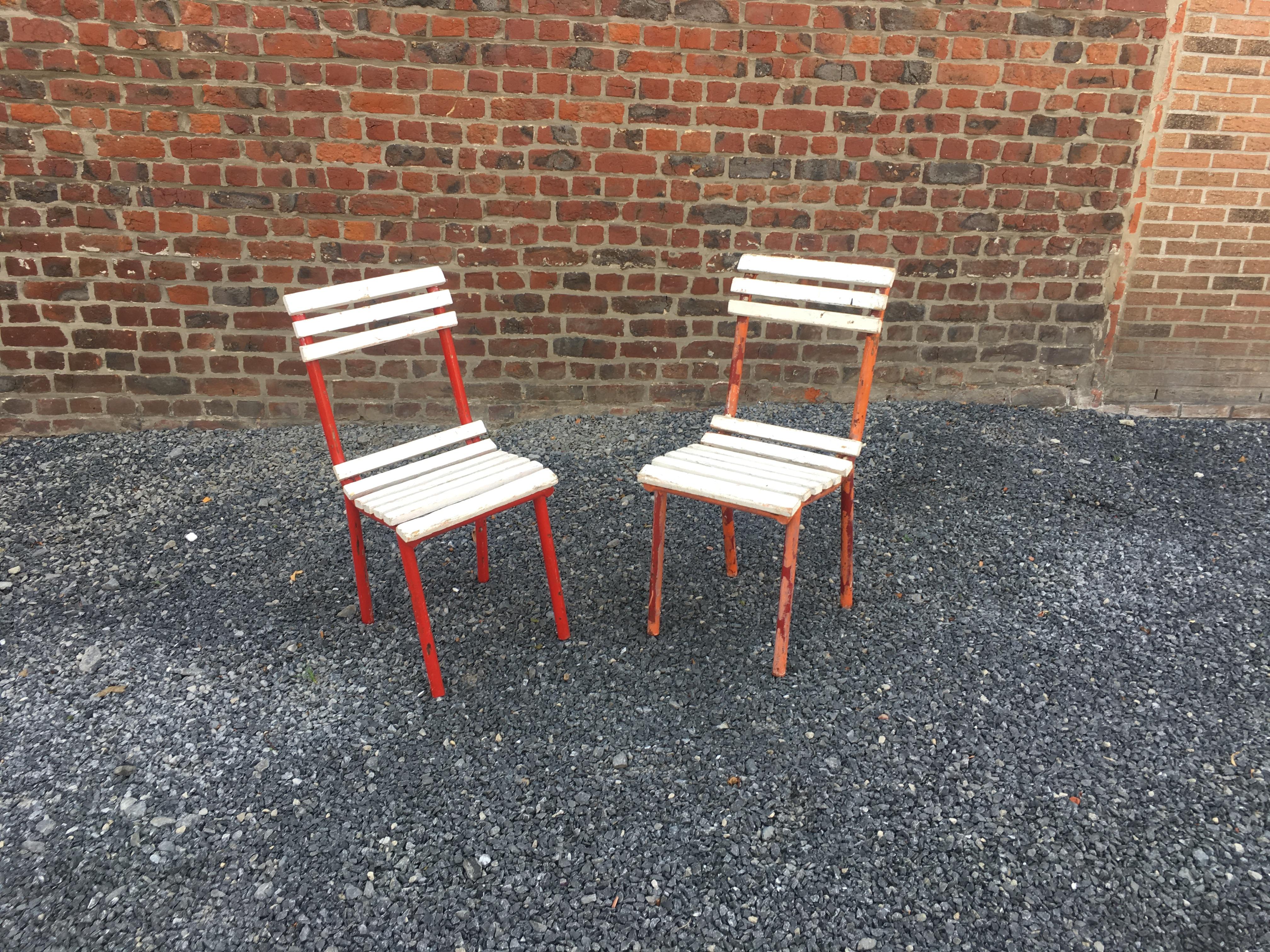 Metal Six Modernist Art Deco Chairs in the Style of  Robert Mallet Stevens For Sale