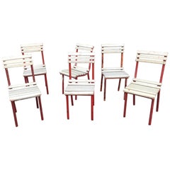 Vintage Six Modernist Art Deco Chairs in the Style of  Robert Mallet Stevens