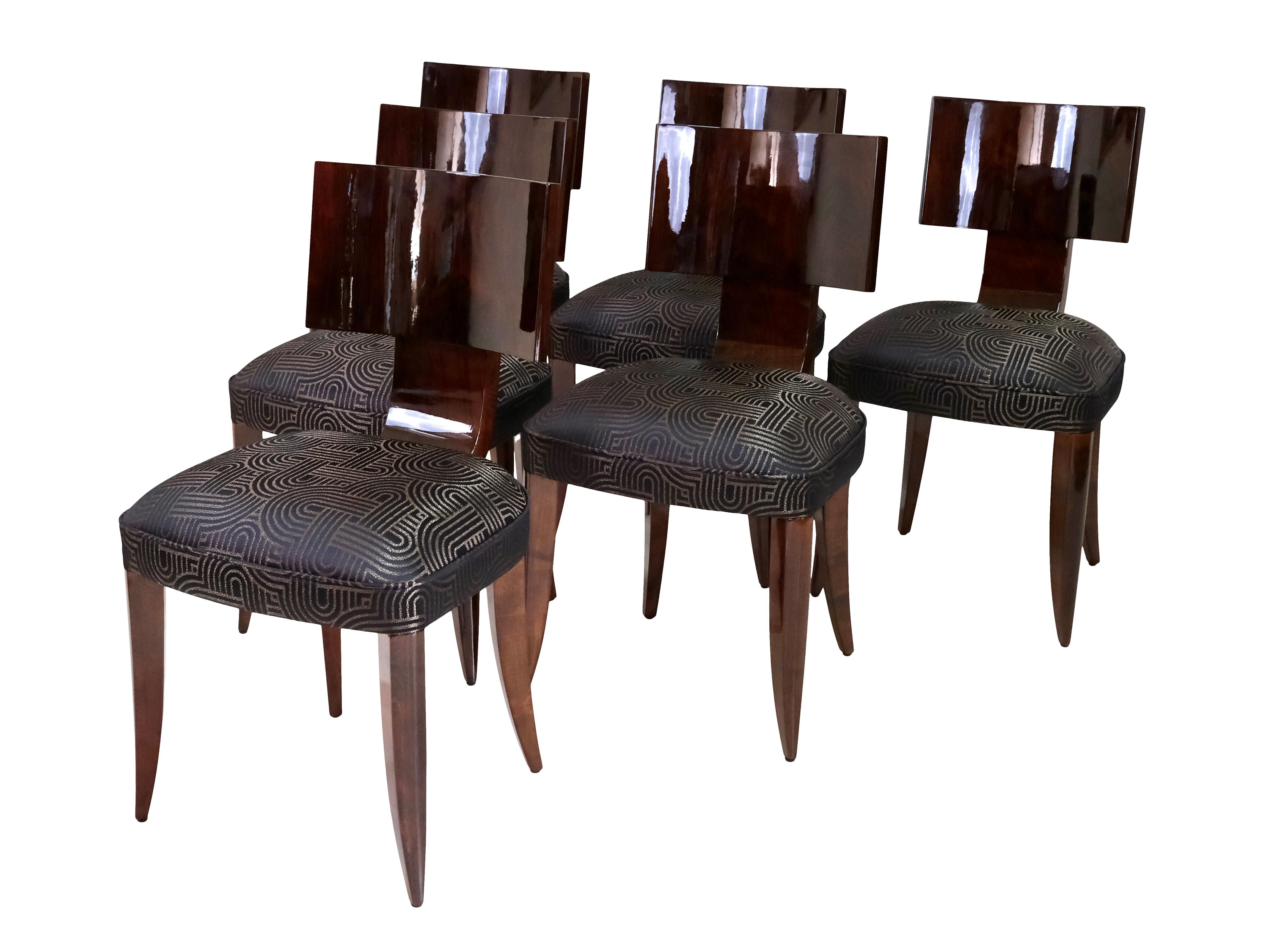 Six Modernist Art Deco Dining Chairs from 1930s France 5
