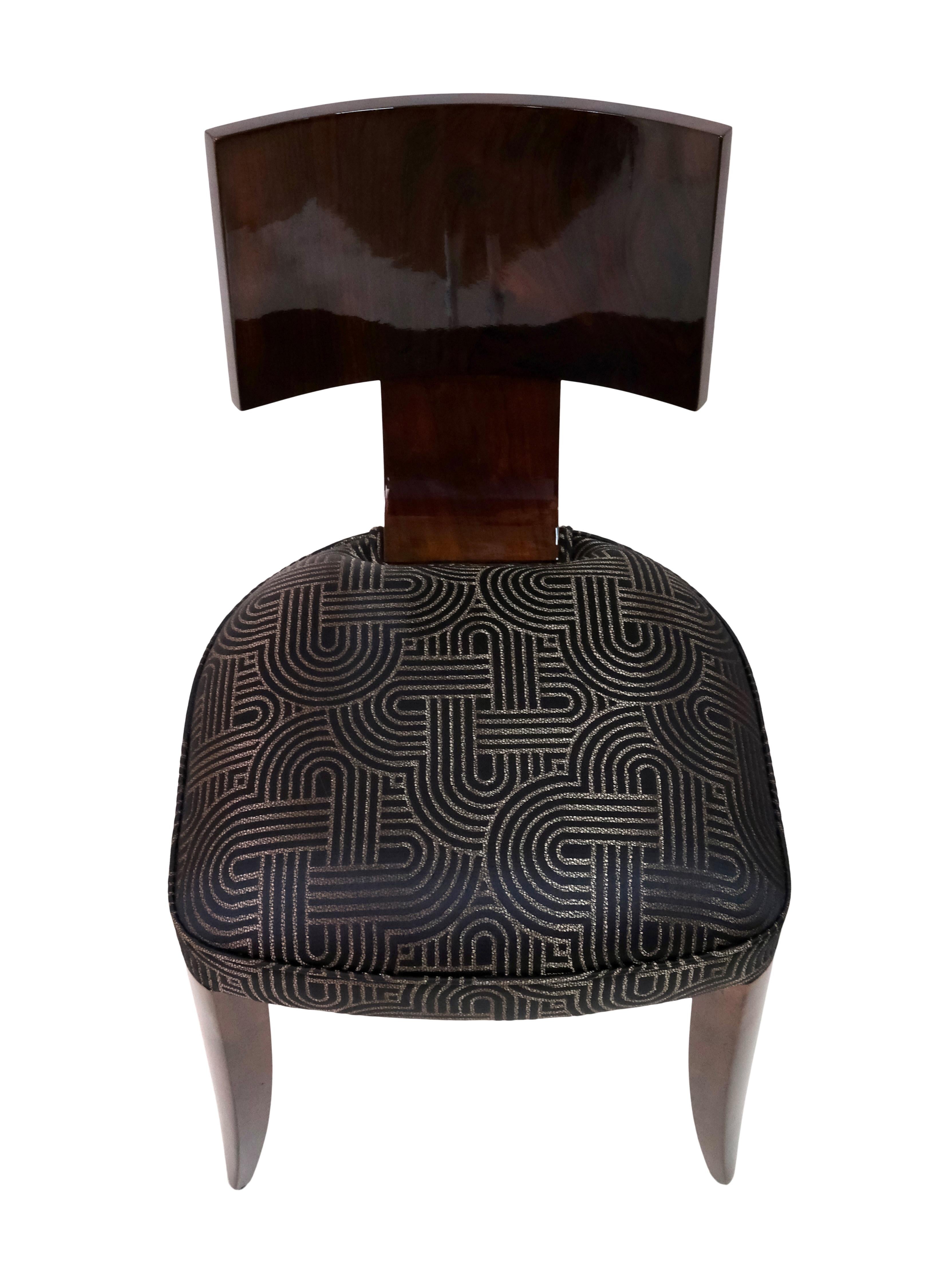 Lacquered Six Modernist Art Deco Dining Chairs from 1930s France