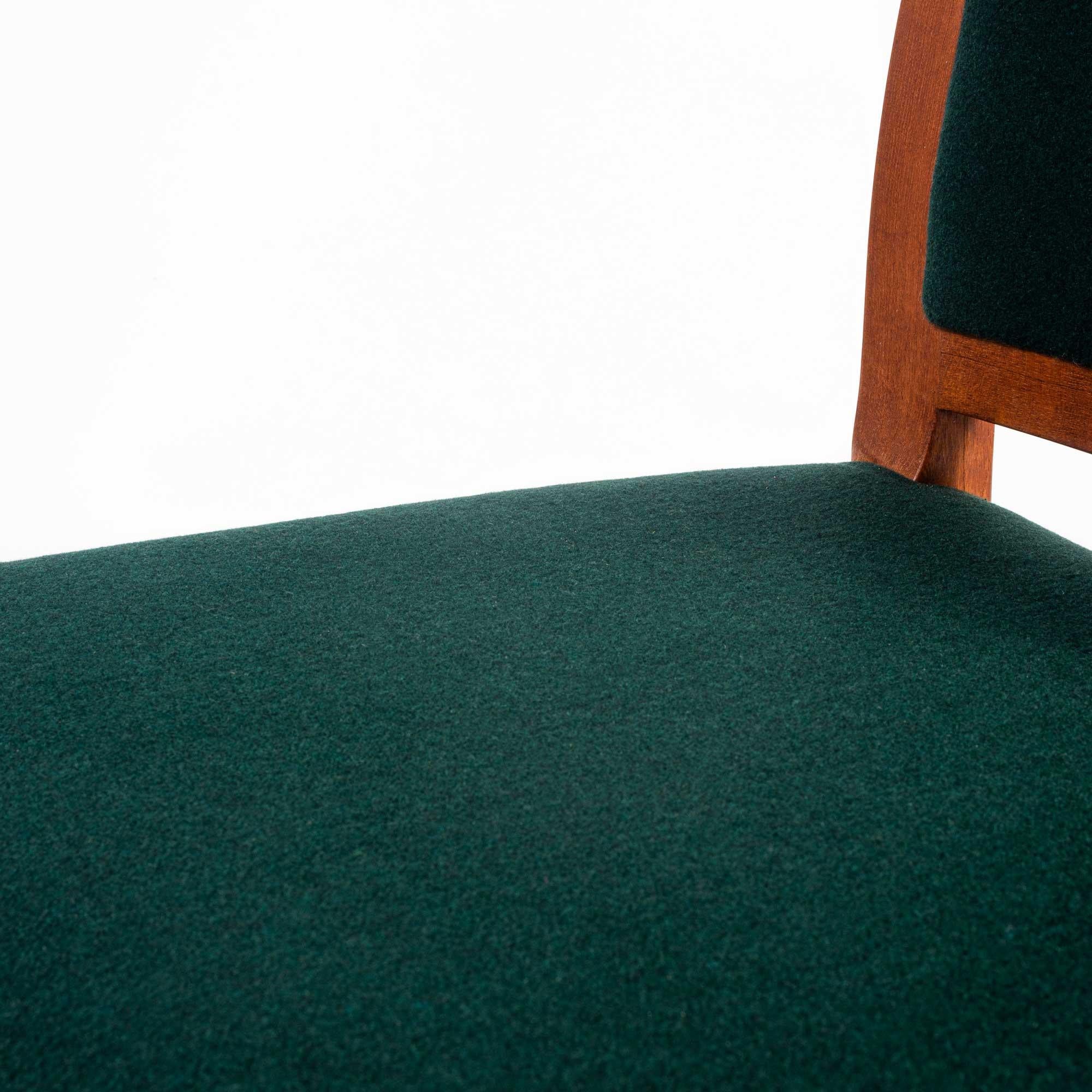 Late 20th Century Six Moller 311 Side Chair in Teak & Winter Green Wool
