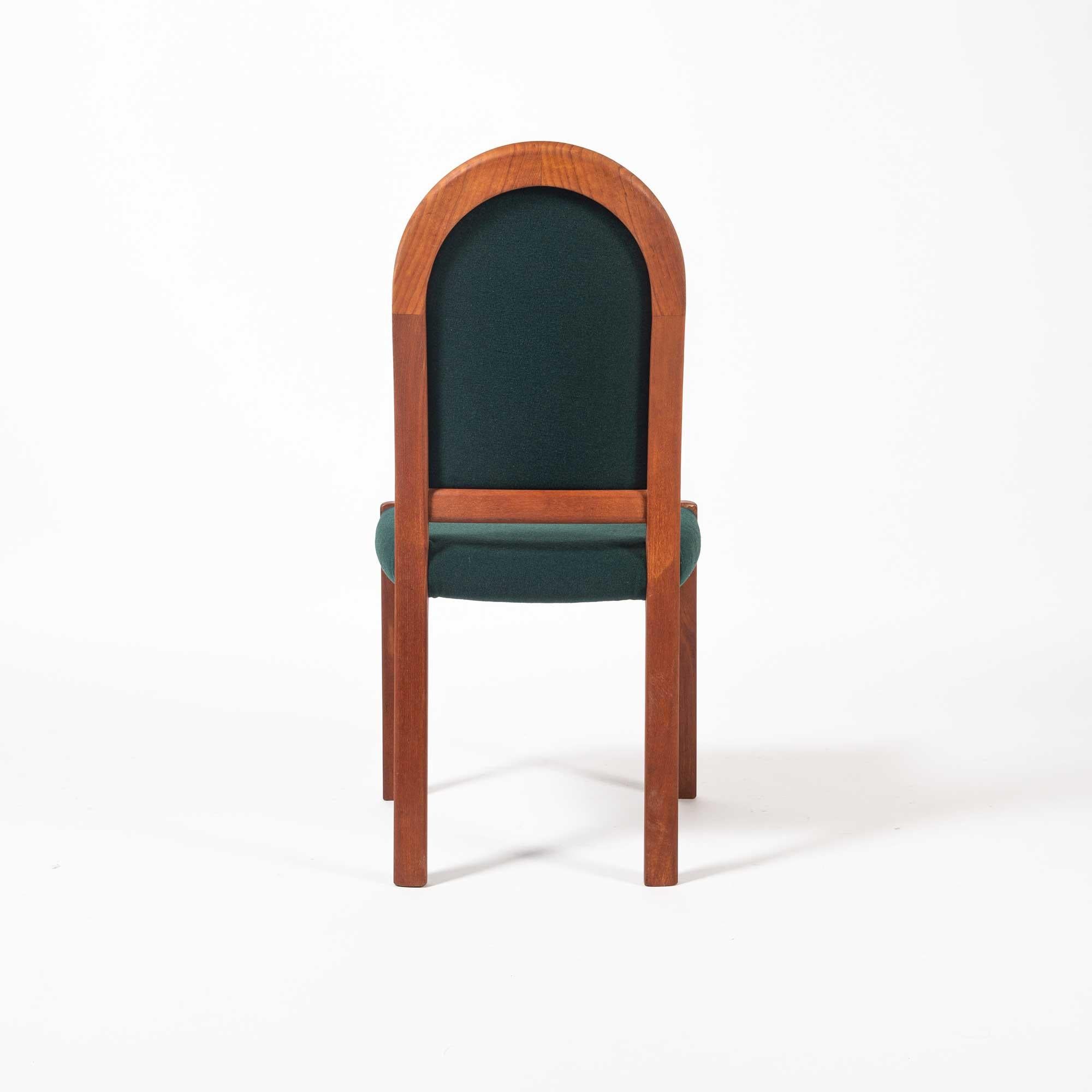 Six Moller 311 Side Chair in Teak & Winter Green Wool 1