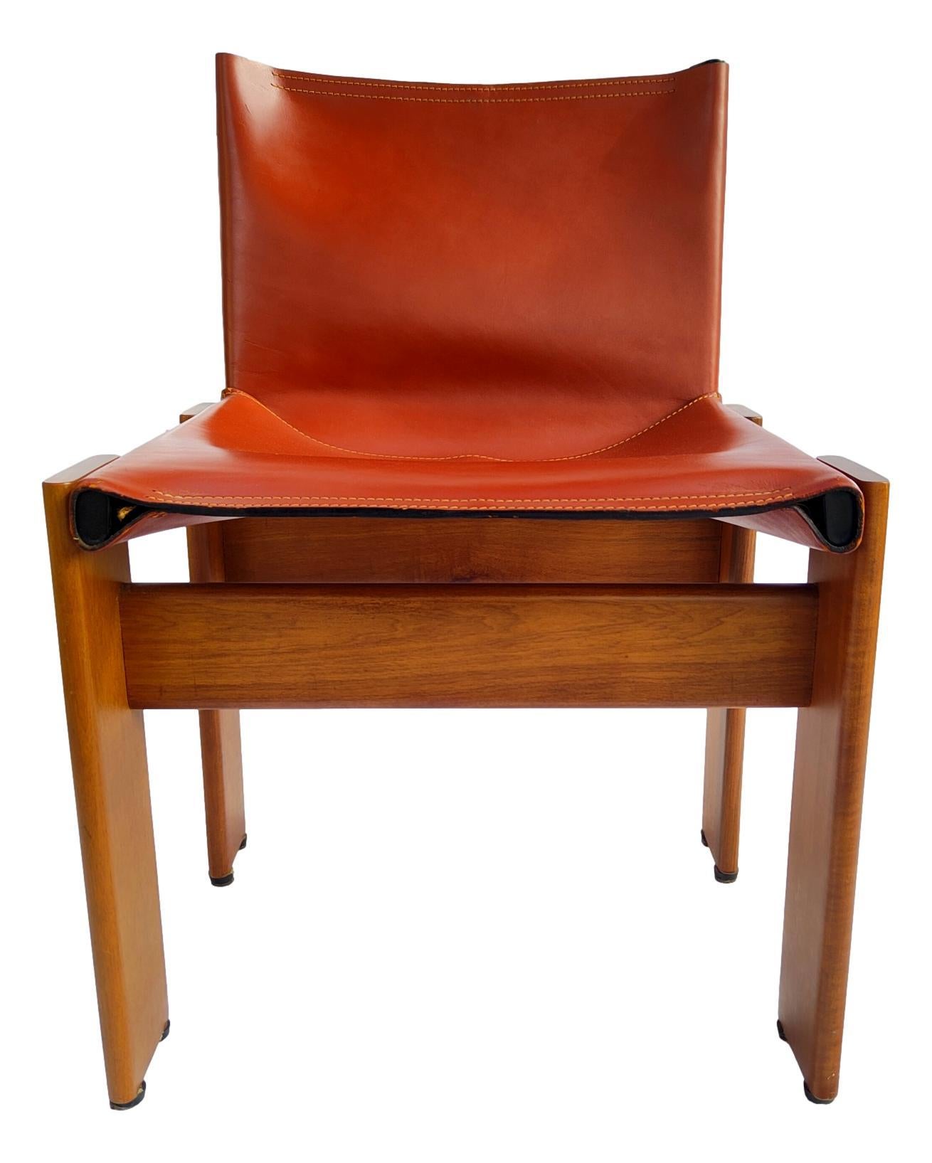 Mid-Century Modern Six Monk Chairs Design Afra & Tobia Scarpa for Molteni, Italy, 1974 For Sale