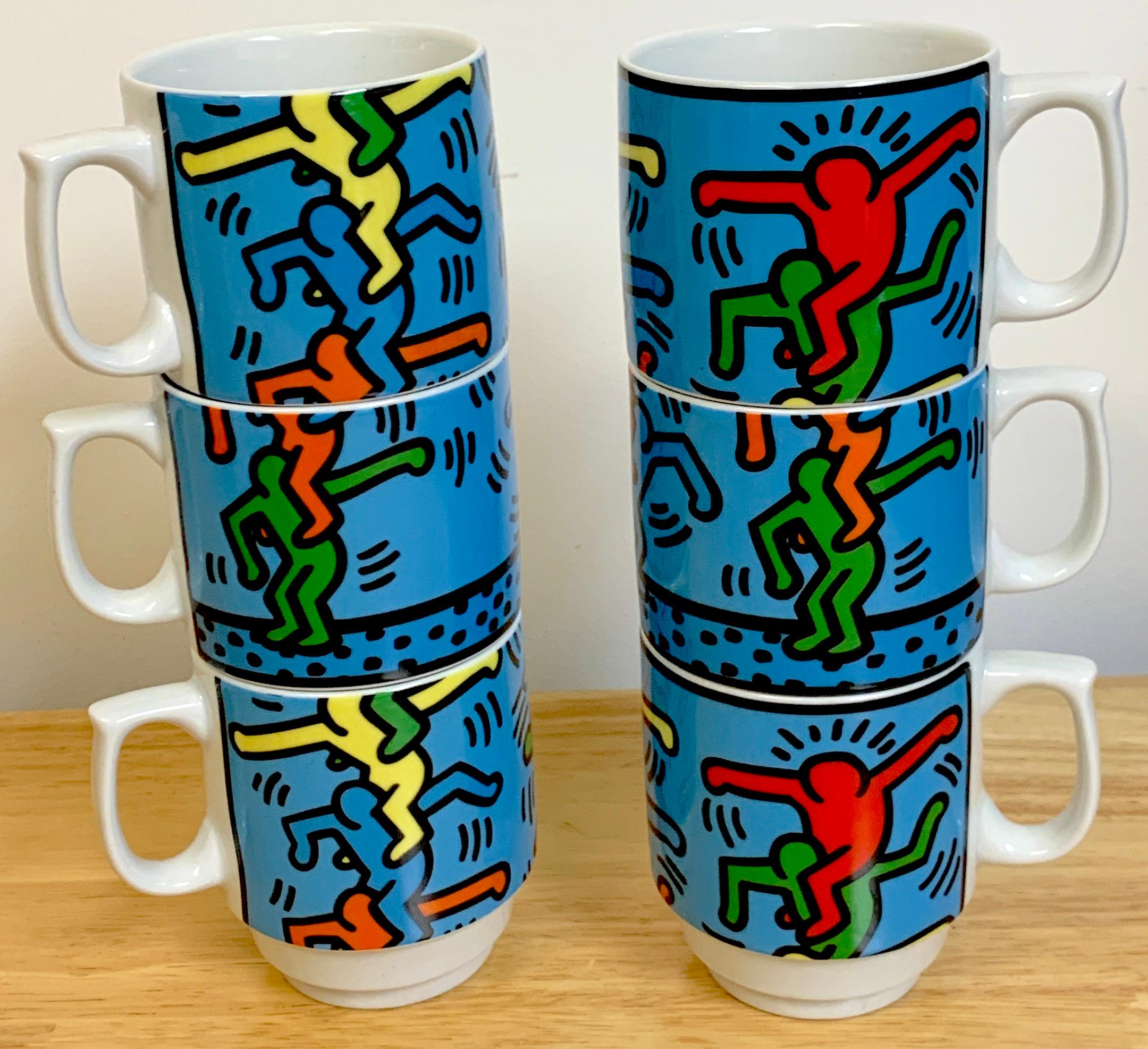 Moderne Six tasses de Keith Haring pour Konitz en vente