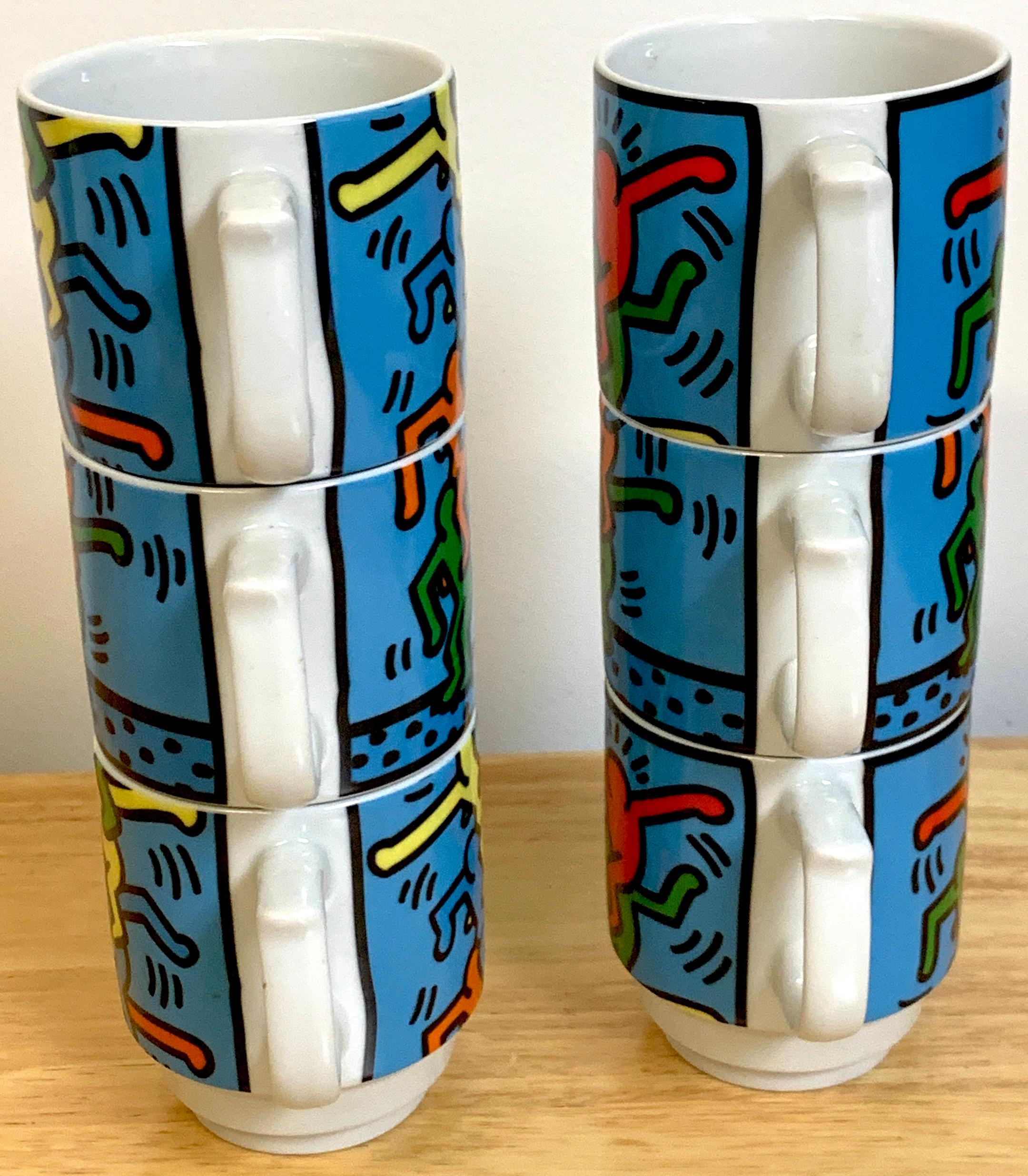 Allemand Six tasses de Keith Haring pour Konitz en vente