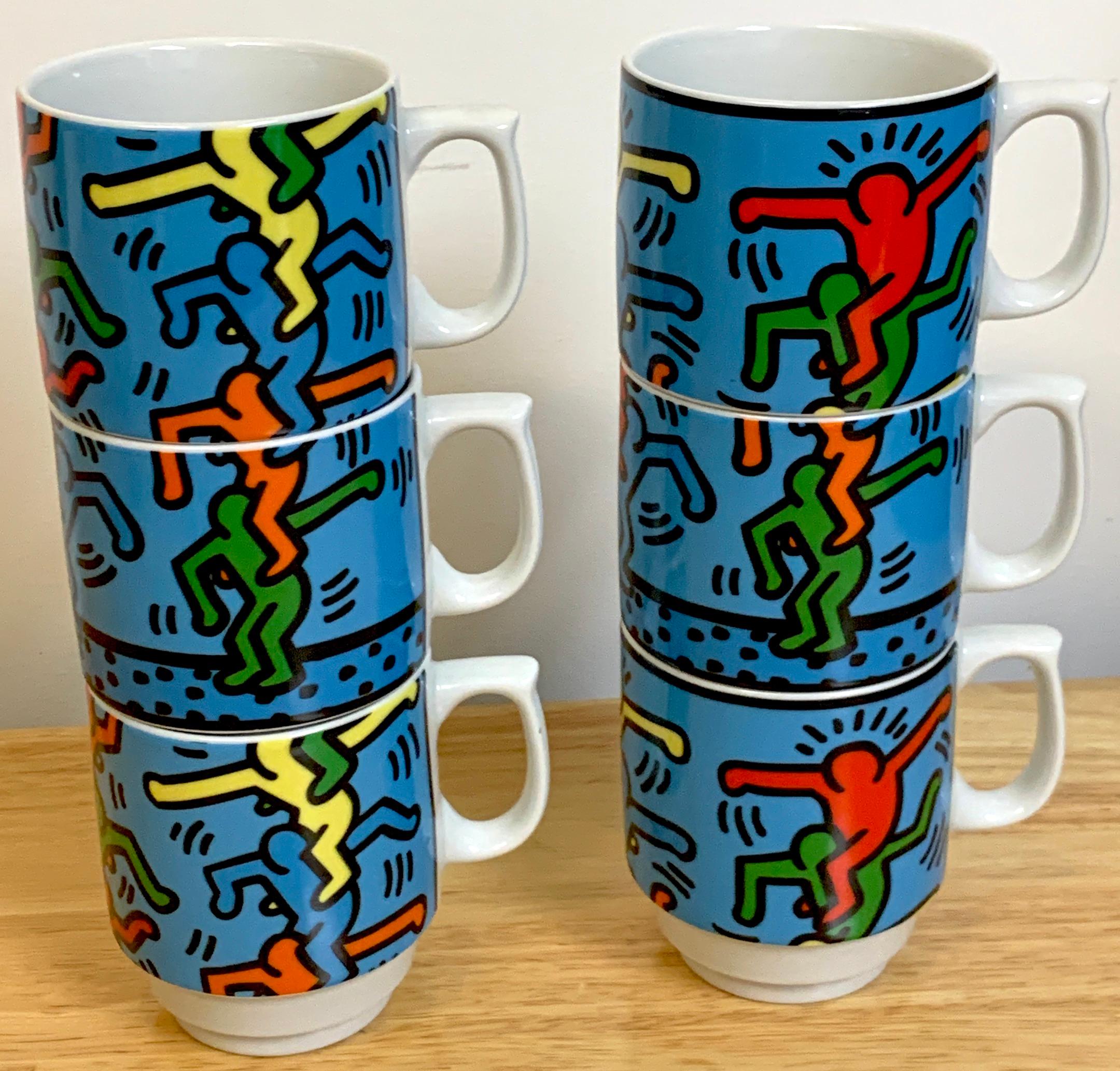 Sechs Becher von Keith Haring für Konitz (Moderne) im Angebot