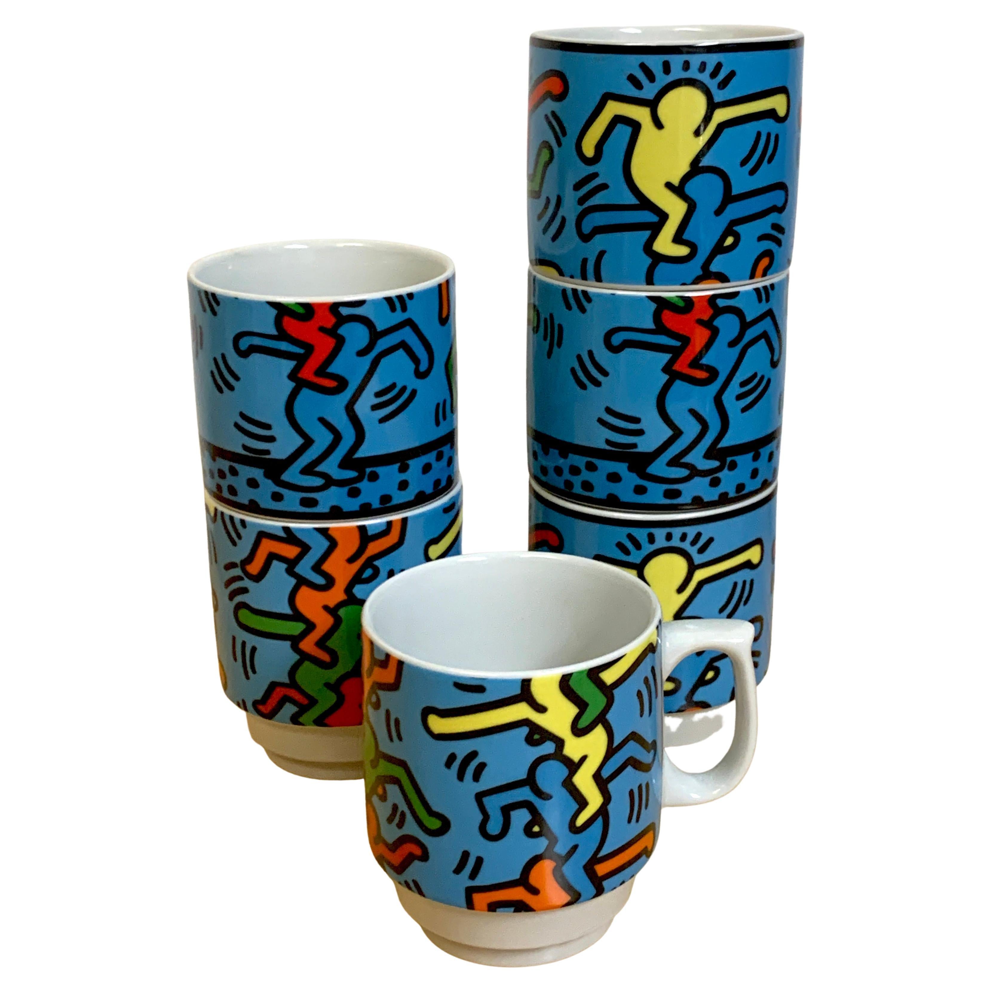 Six Mugs by Keith Haring for Konitz For Sale