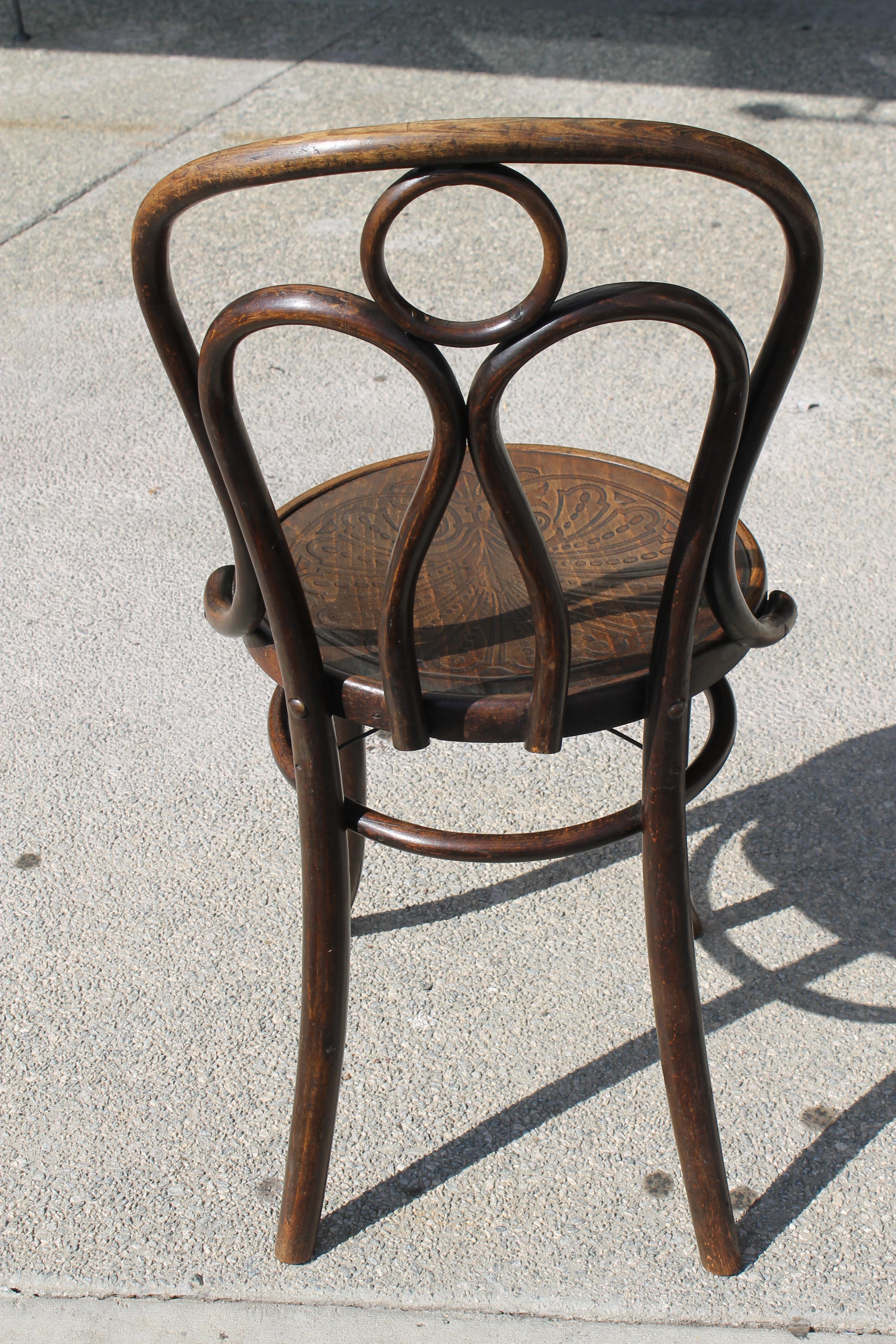 Vienna Secession Six Mundus and J J Kohn Ltd Bentwood Chairs, Made in Czecho-Slovakia