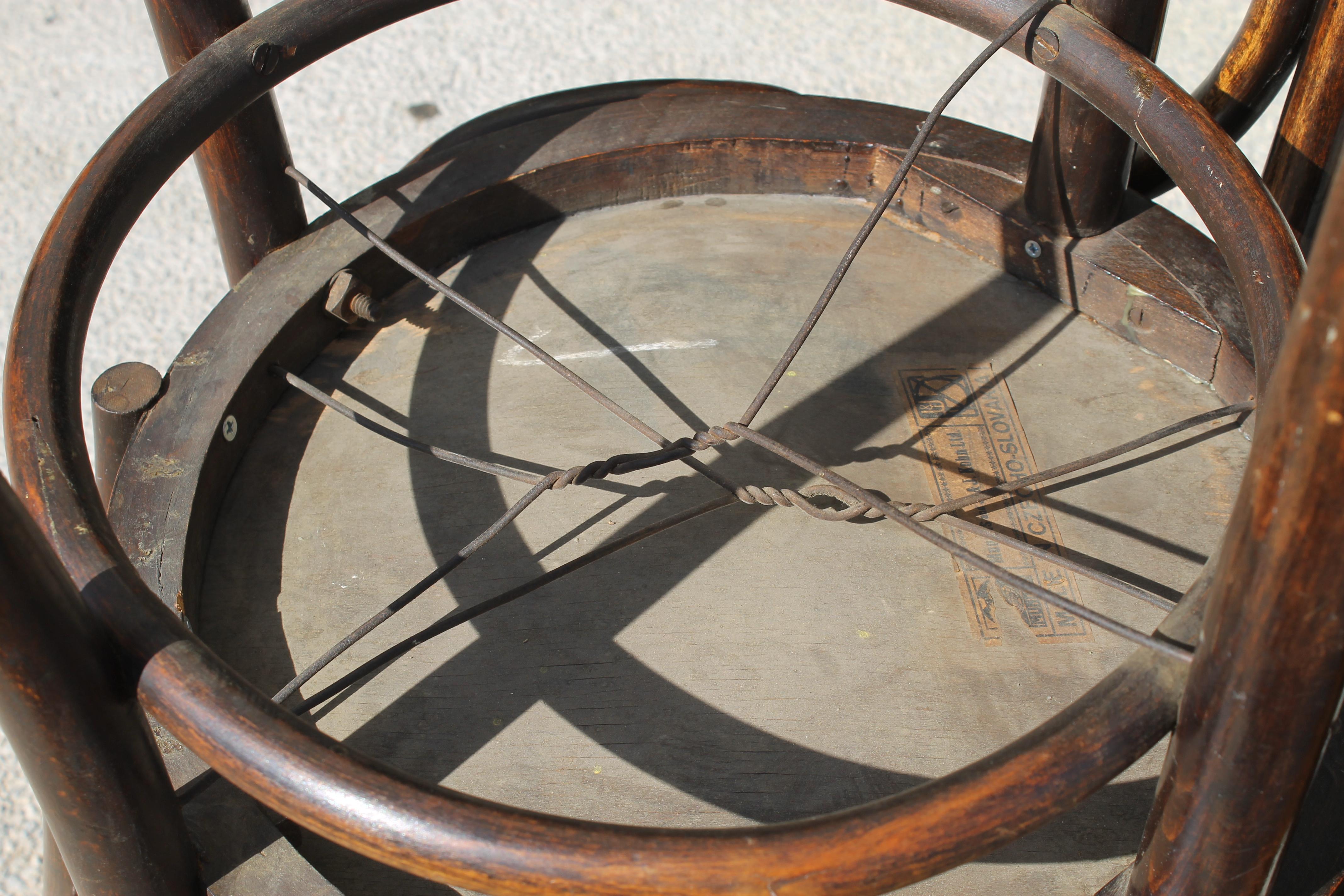 Six Mundus and J J Kohn Ltd Bentwood Chairs, Made in Czecho-Slovakia 1