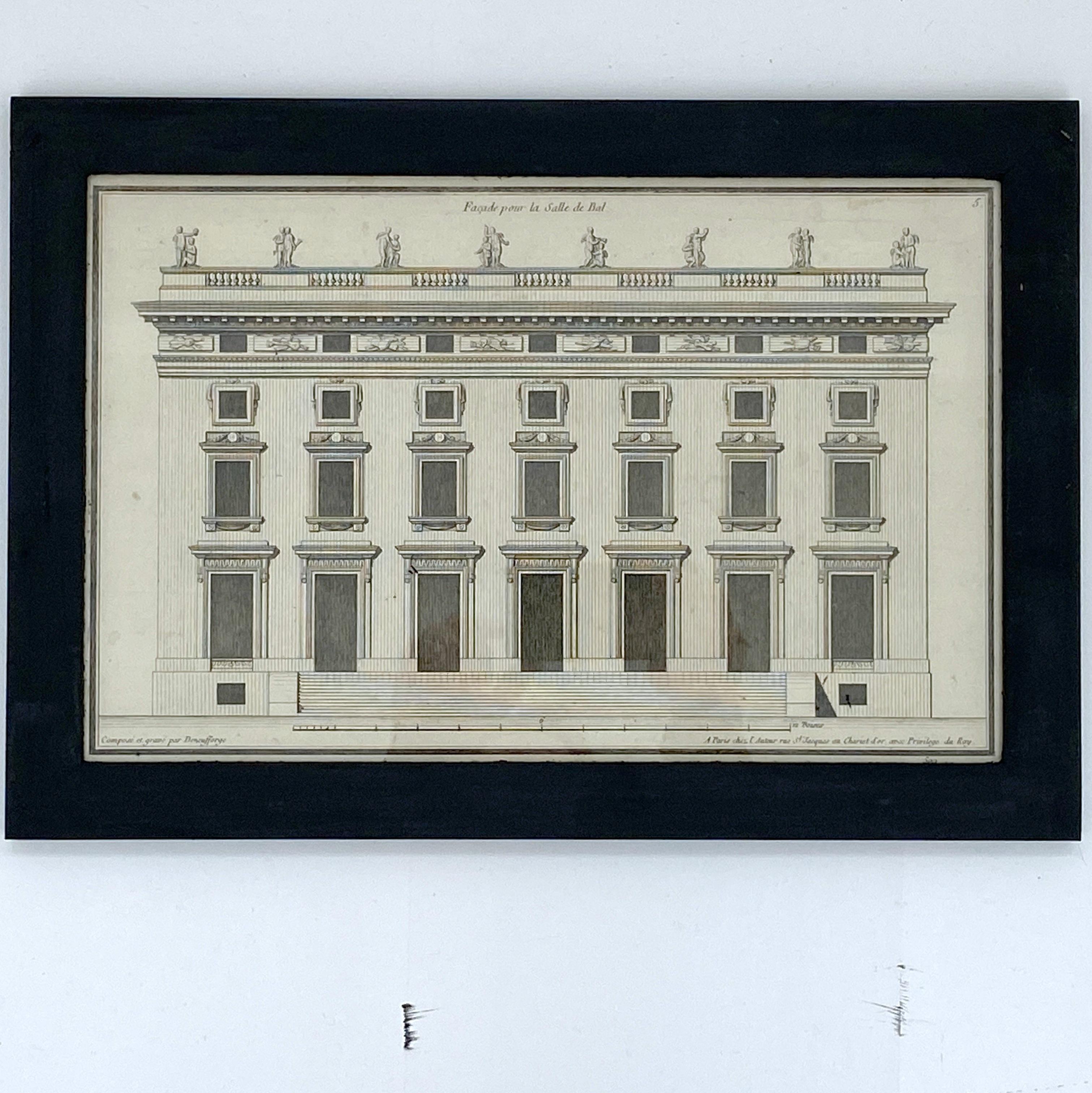 Neoclassical Six Neo Classical Architectural Engravings by Jean-François de Neufforge
