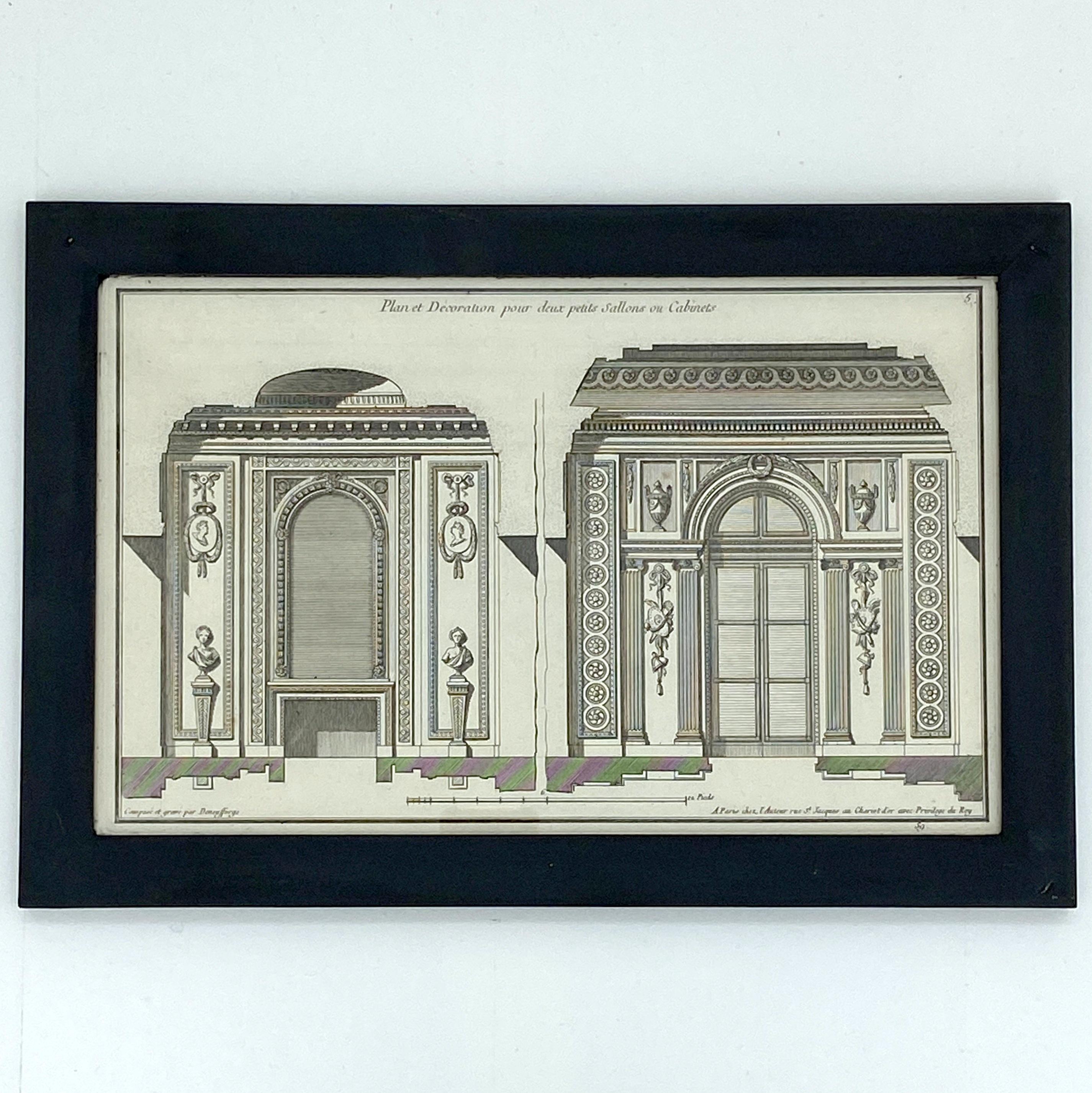 Six Neo Classical Architectural Engravings by Jean-François de Neufforge In Good Condition In London, GB