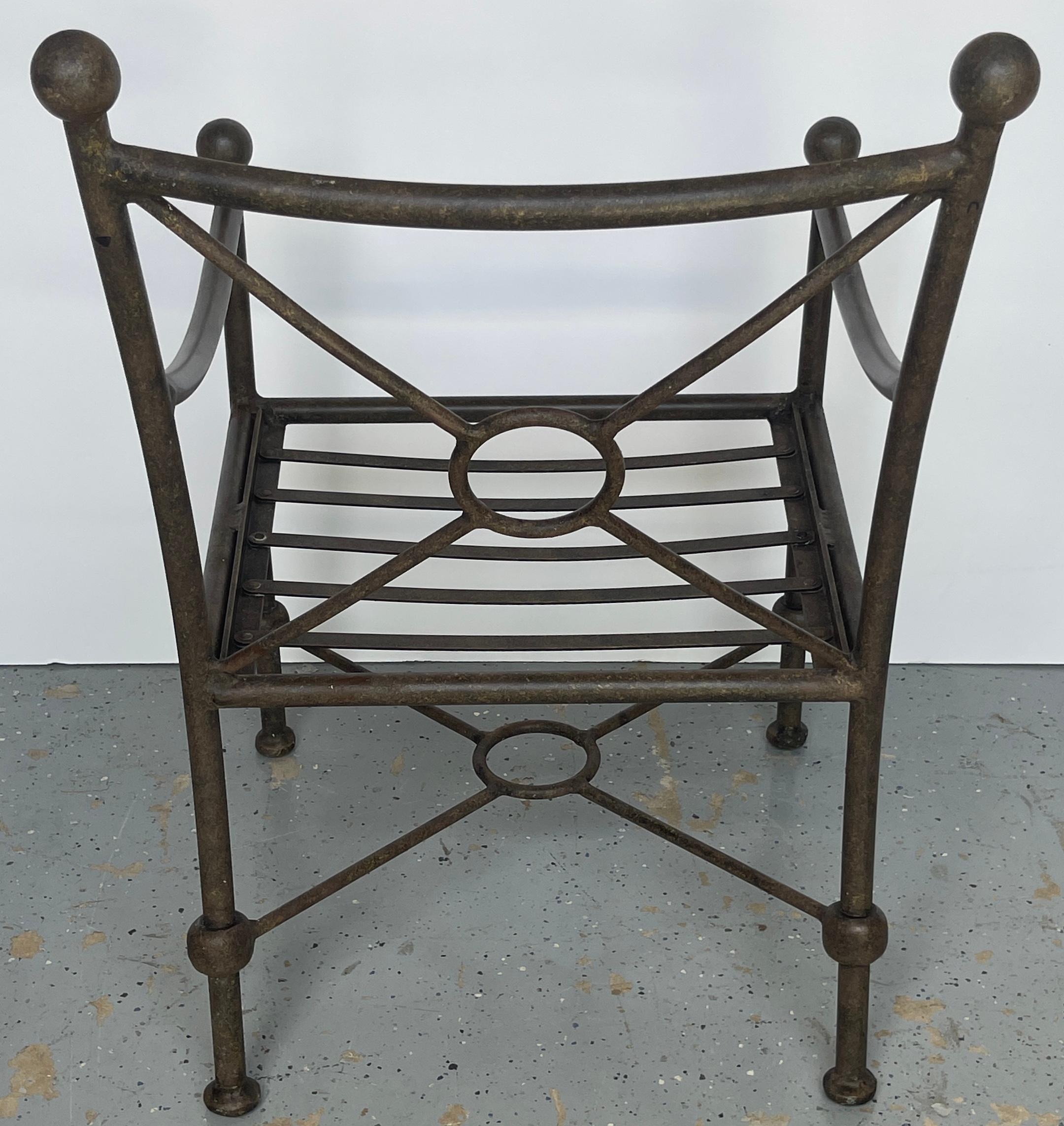 Six  Neoclassical Style Aluminum Garden Arm Chairs by Brown Jordan  2