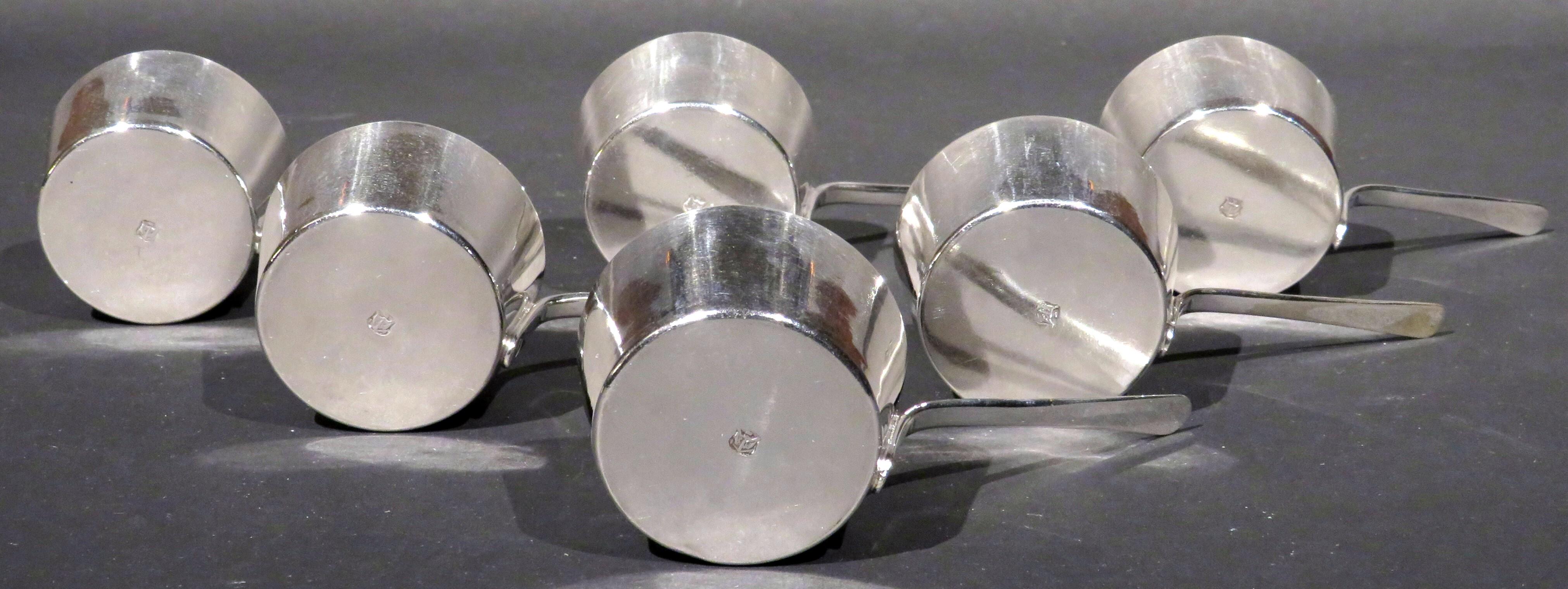Six Novelty 20th Century Silver Plated Campaign Spirit Cups, English Circa 1900 For Sale 4