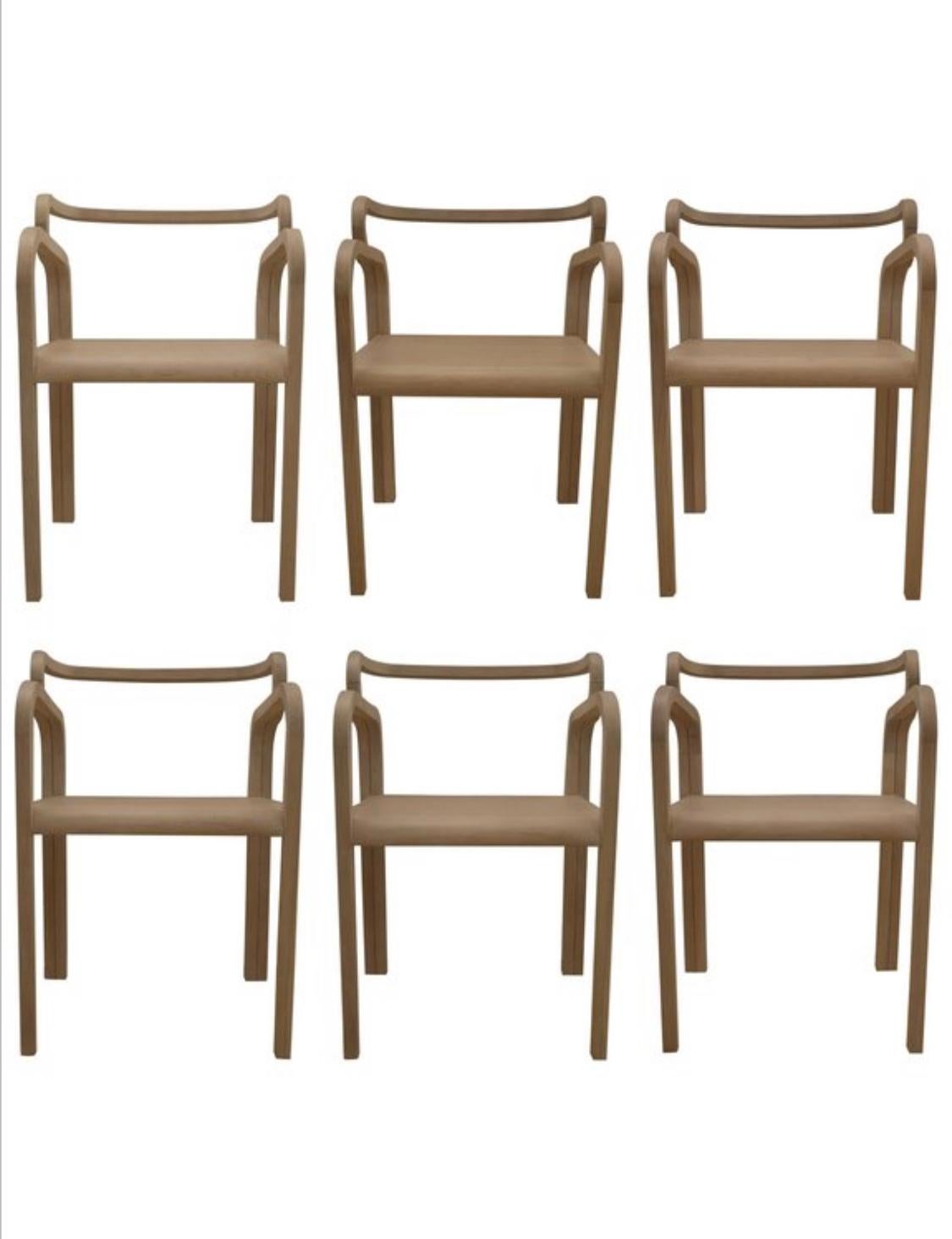 Six Odette Dining Chairs in Oak by France and Juul 12