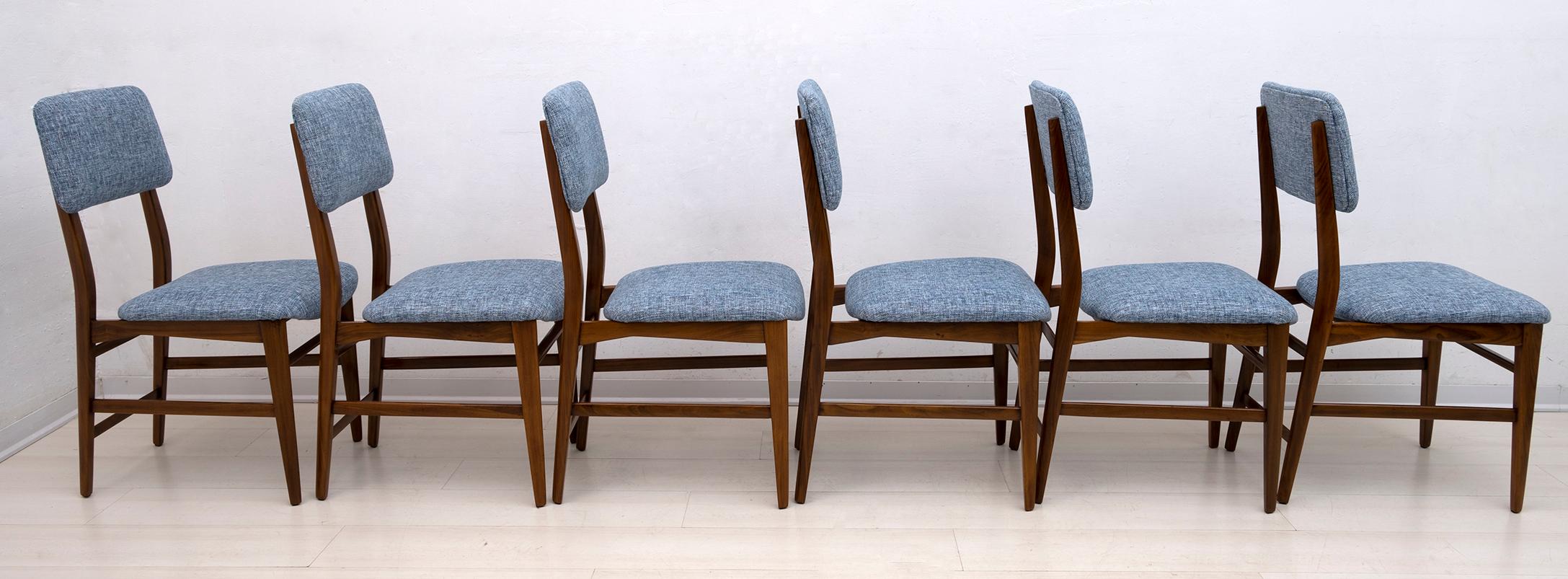 Mid-Century Modern Six of Edmondo Palutari for Dassi Mid-Century Italian Teak Dining Chairs, 1950s For Sale