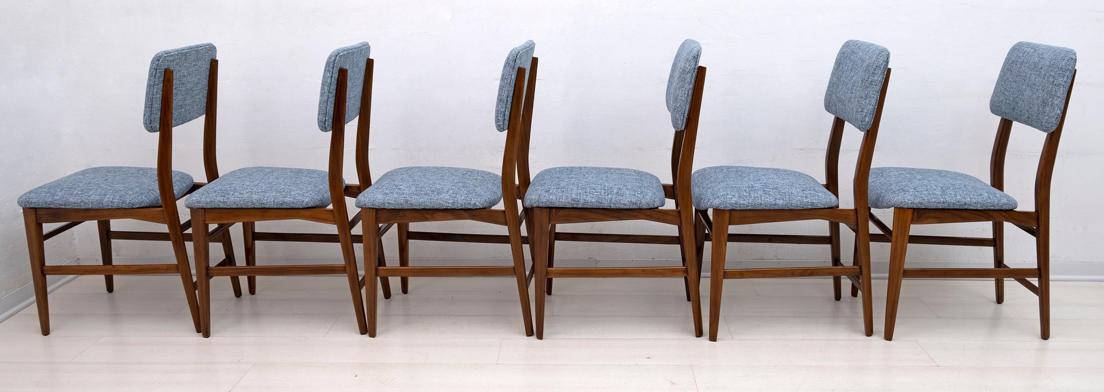 Six of Edmondo Palutari for Dassi Mid-Century Italian Teak Dining Chairs, 1950s For Sale 3