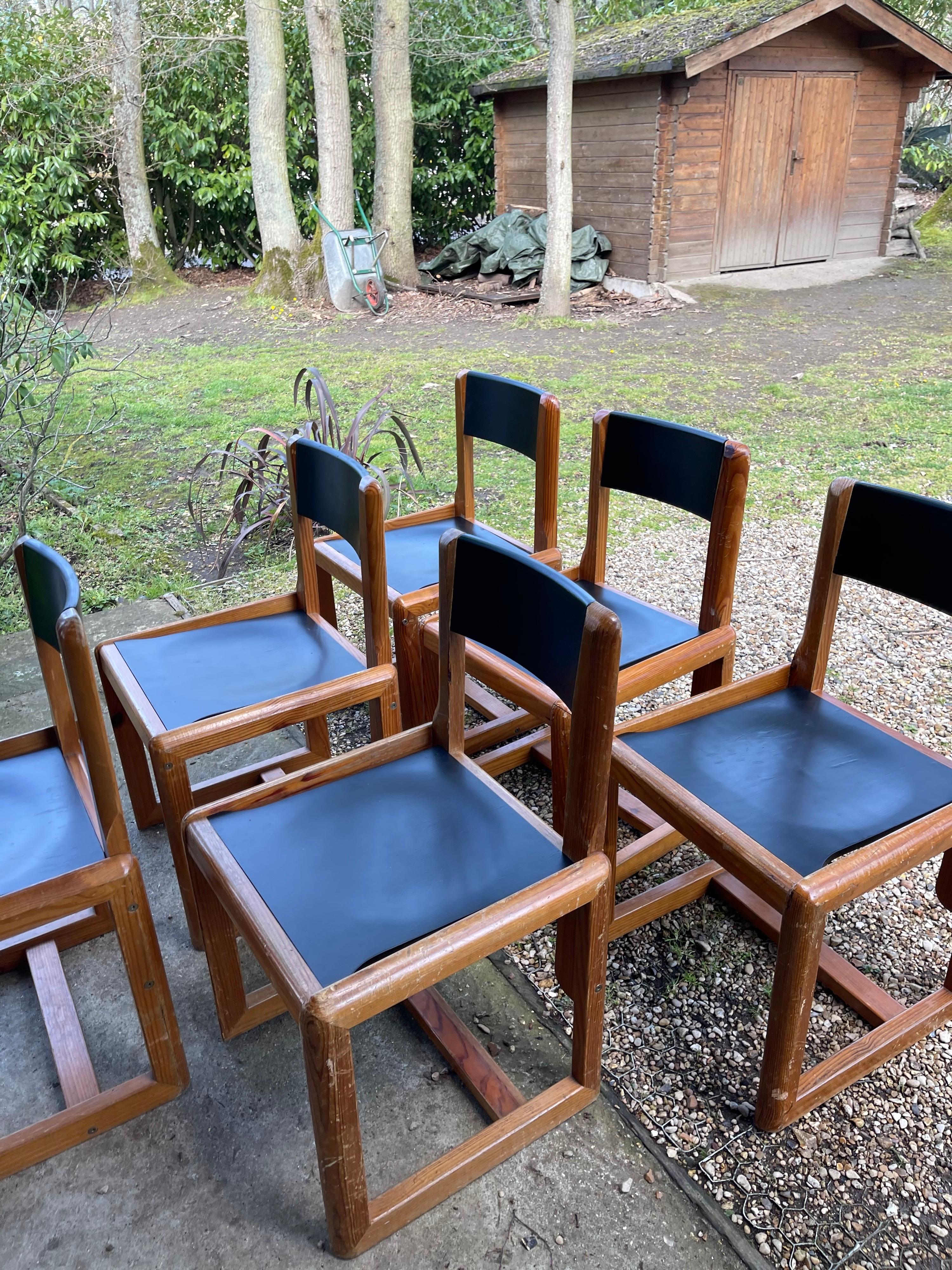 French Six of Mid Century Andre Sornay Chairs