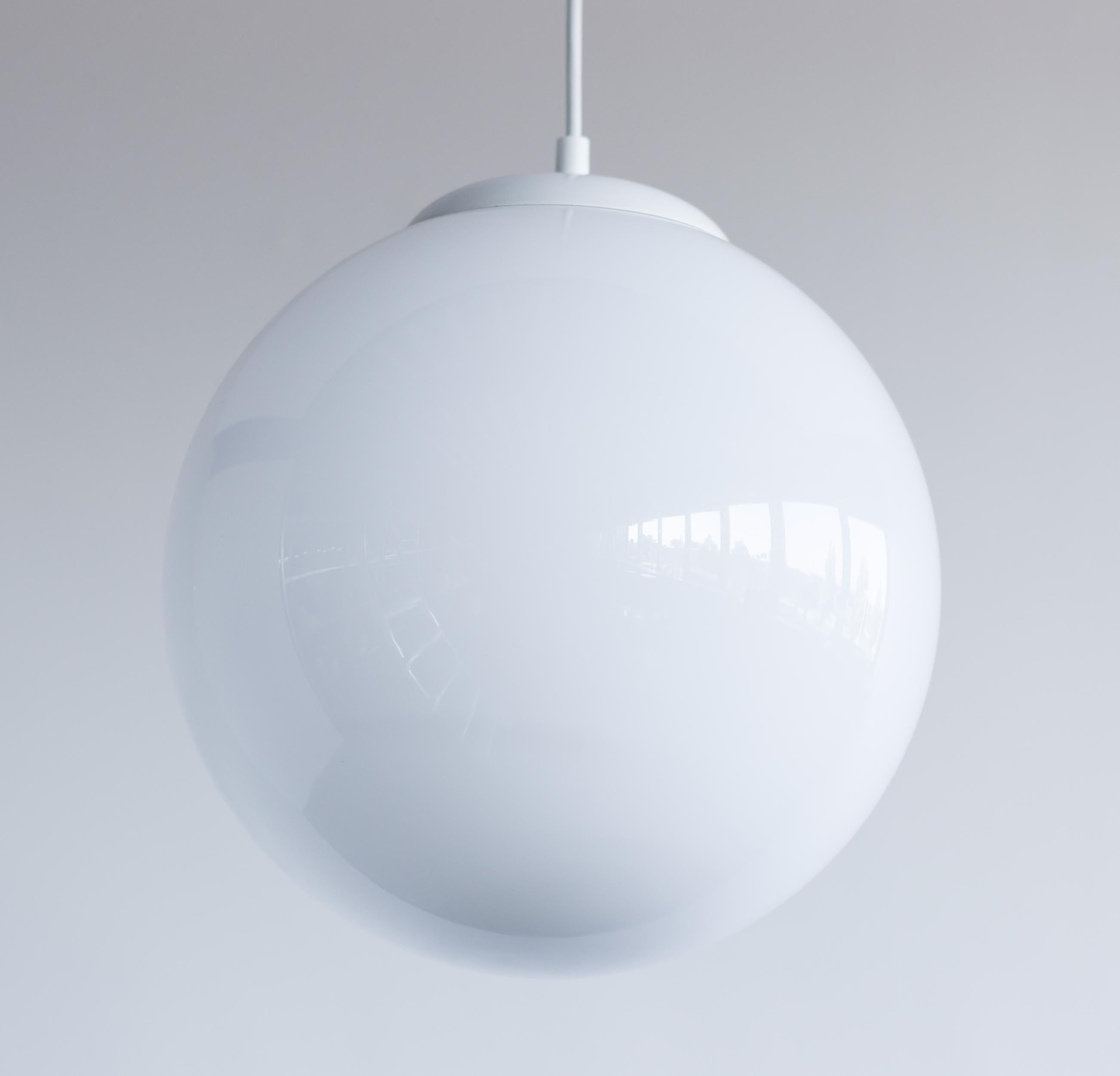 Dutch Six Opaline Glass Globe Pendants