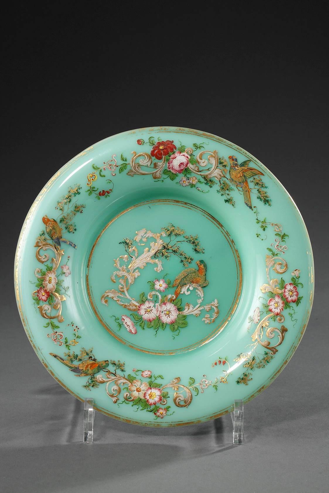 19th Century Six Opaline Plates in the Taste of Jean-françois Robert For Sale