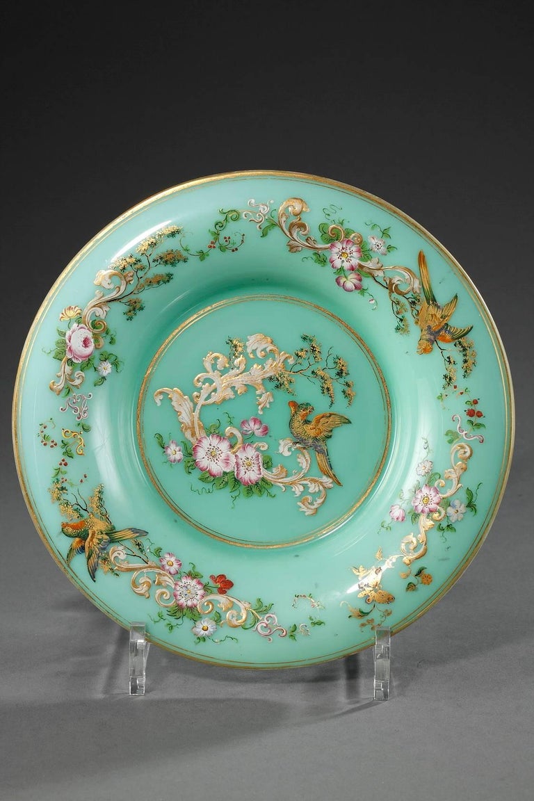 Six Opaline Plates in the Taste of Jean-françois Robert For Sale at 1stDibs