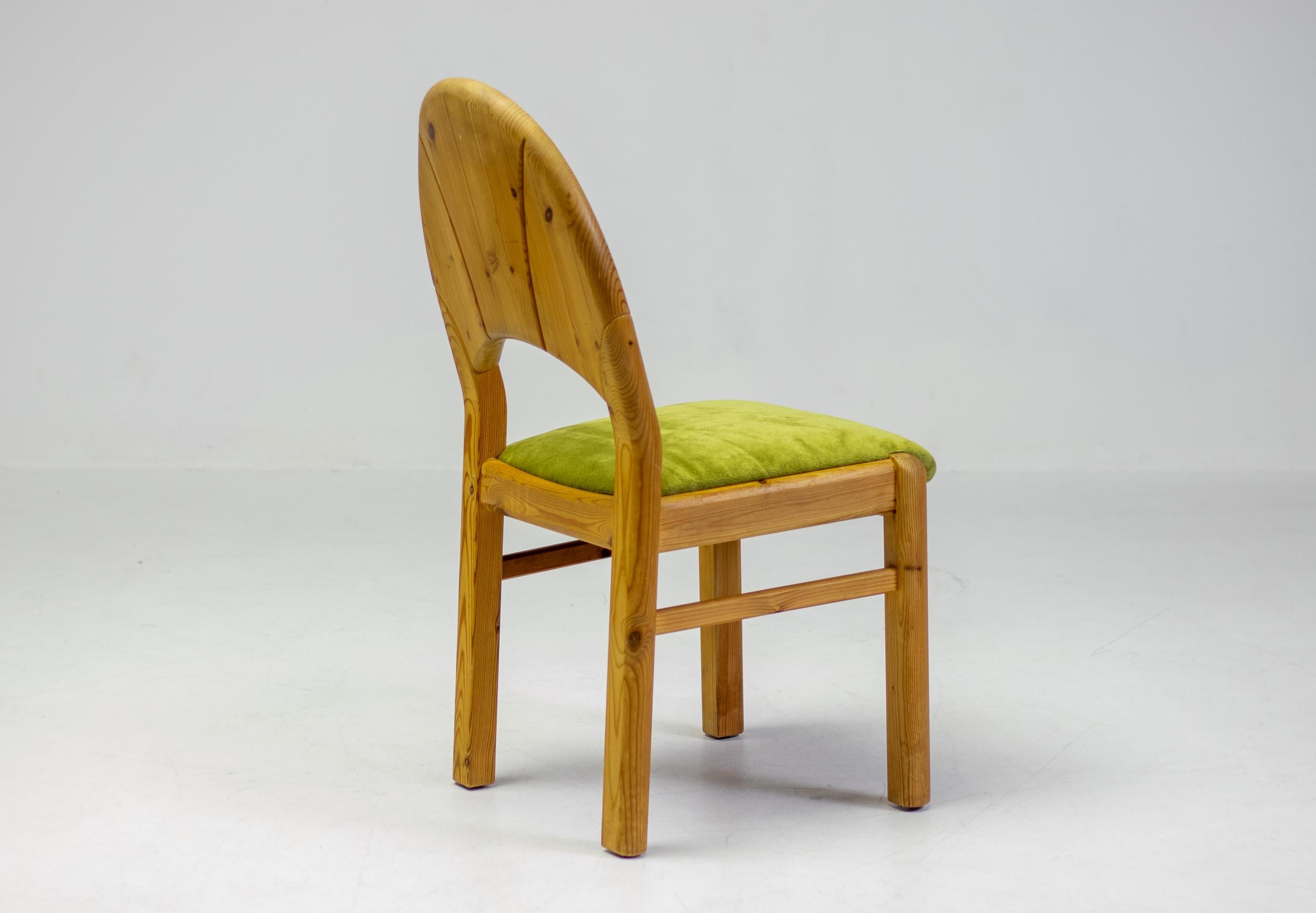 Scandinavian Modern Six Oregon Pine Dining Chairs For Sale