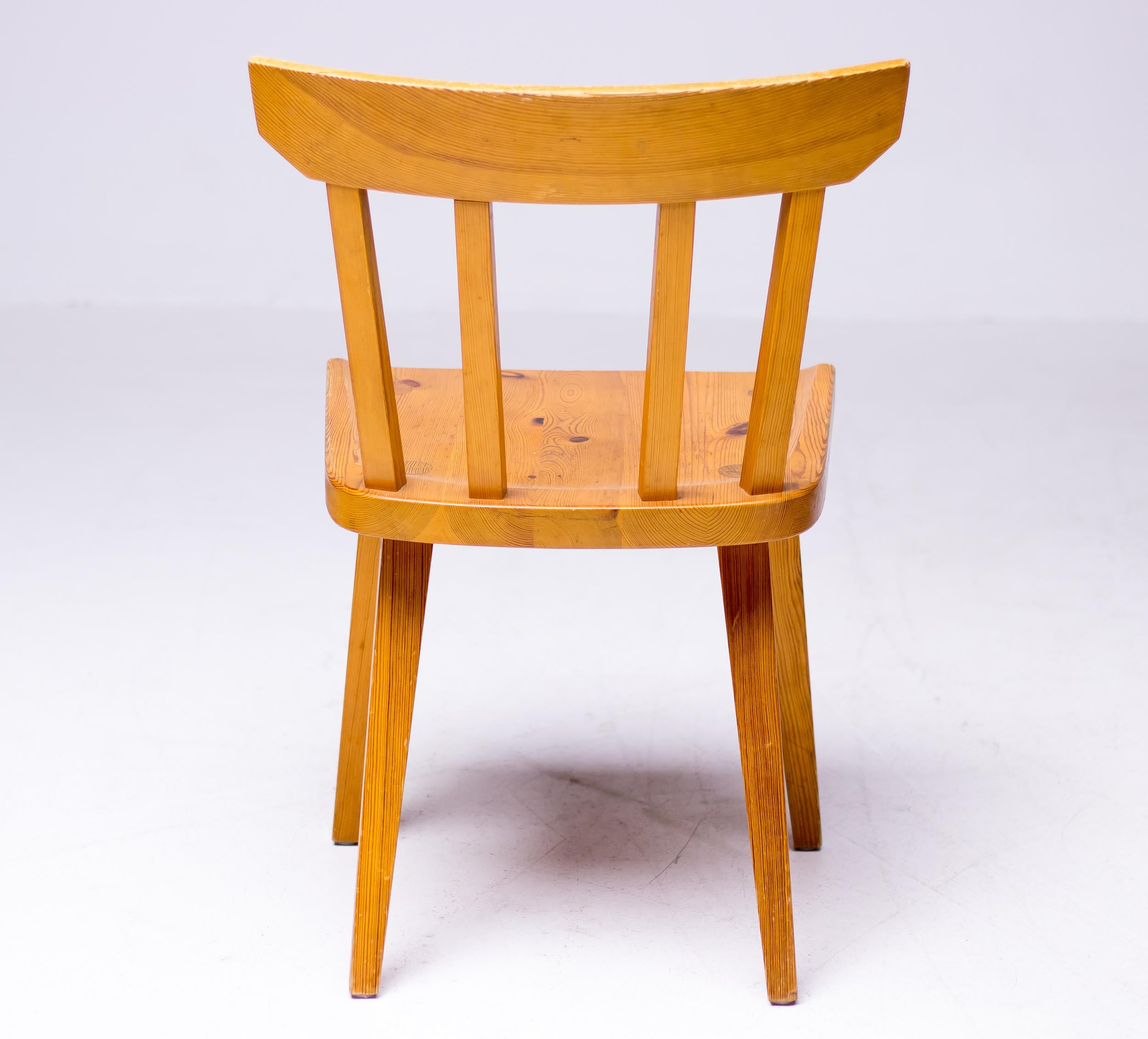 Six Oregon Pine Side Chairs by Roland Wilhelmsson For Sale 1