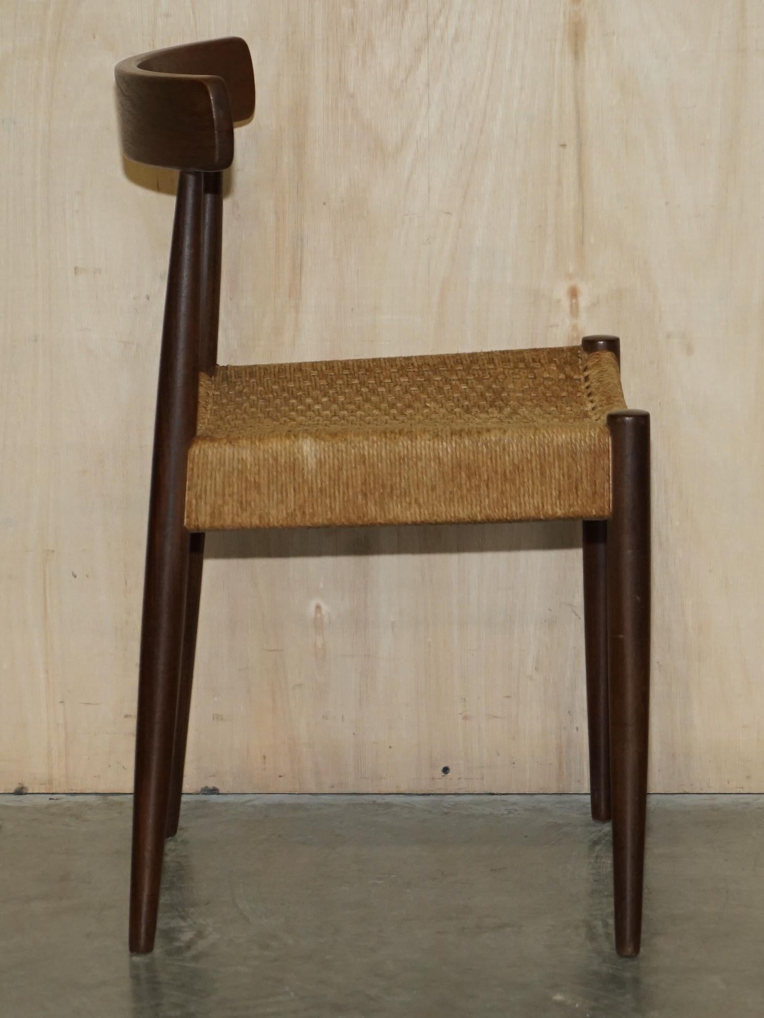 Six Original 1950's Arne Hovmand-Olsen Model #175 Dining Chairs for Mogens Kold 10