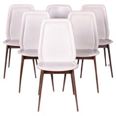 Six Original Art Deco Chairs, by Jules Leleu, Revived Polish, France, 1940s