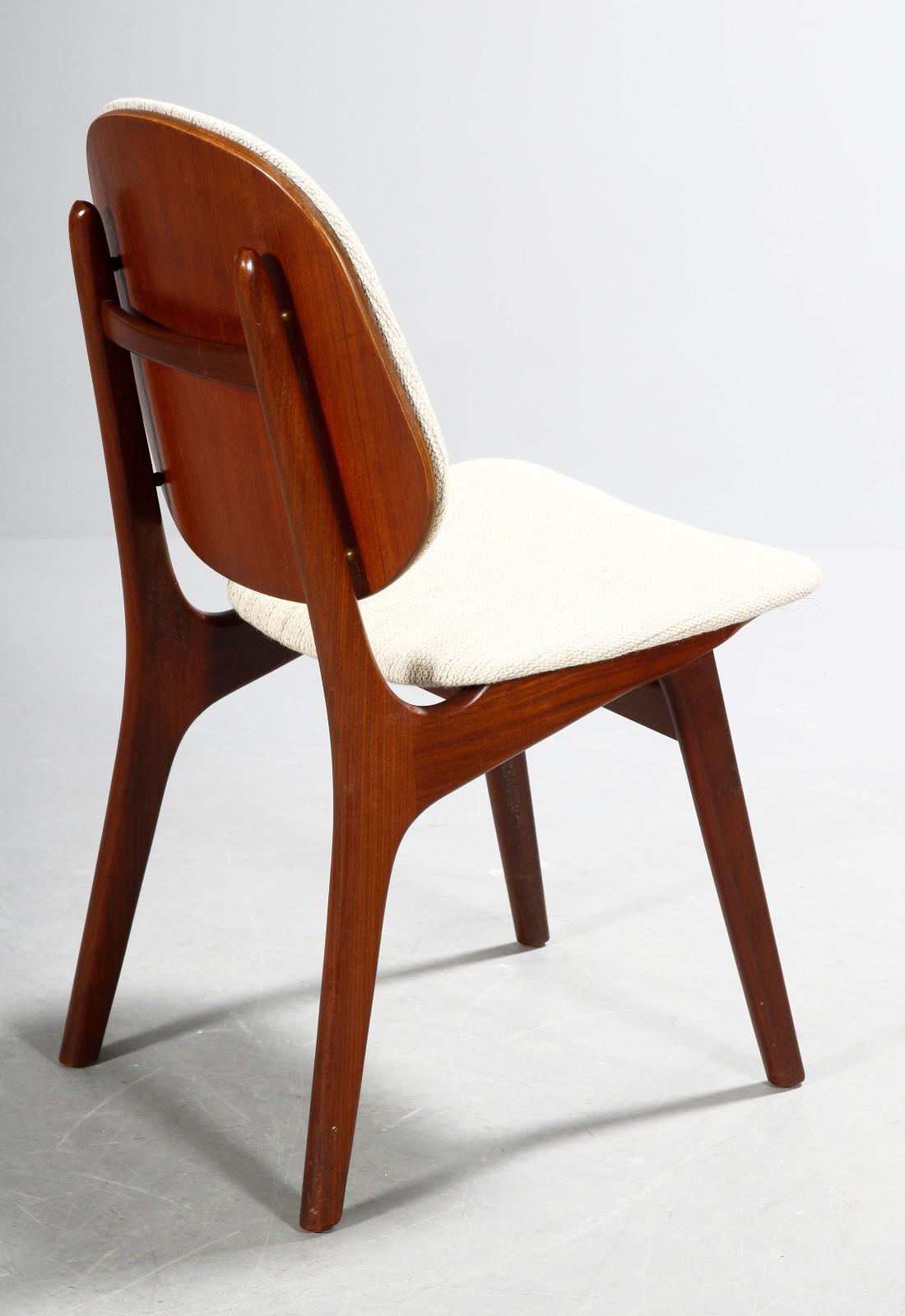 Danish Six Original Dining Chairs 'Model 75' in Teak by Arne Hovmand Olsen For Sale