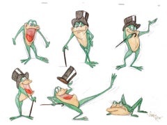 SIX ORIGINAL DRAWINGS OF MICHIGAN J. FROG - Signed By Virgil Ross