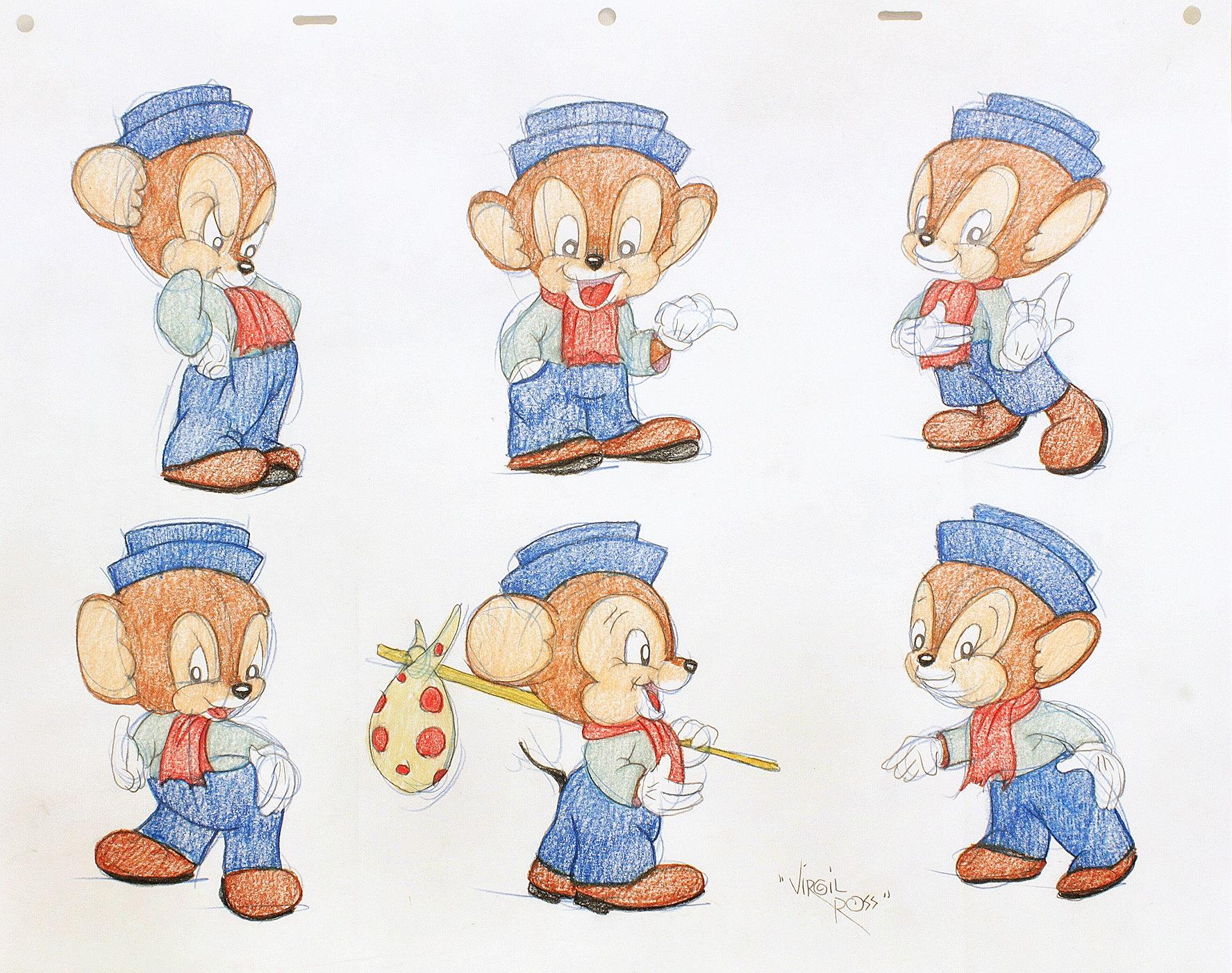 Américain IX DRAWINGS ORIGINAUX DE SNIFFLES - Signé par Virgil Ross en vente