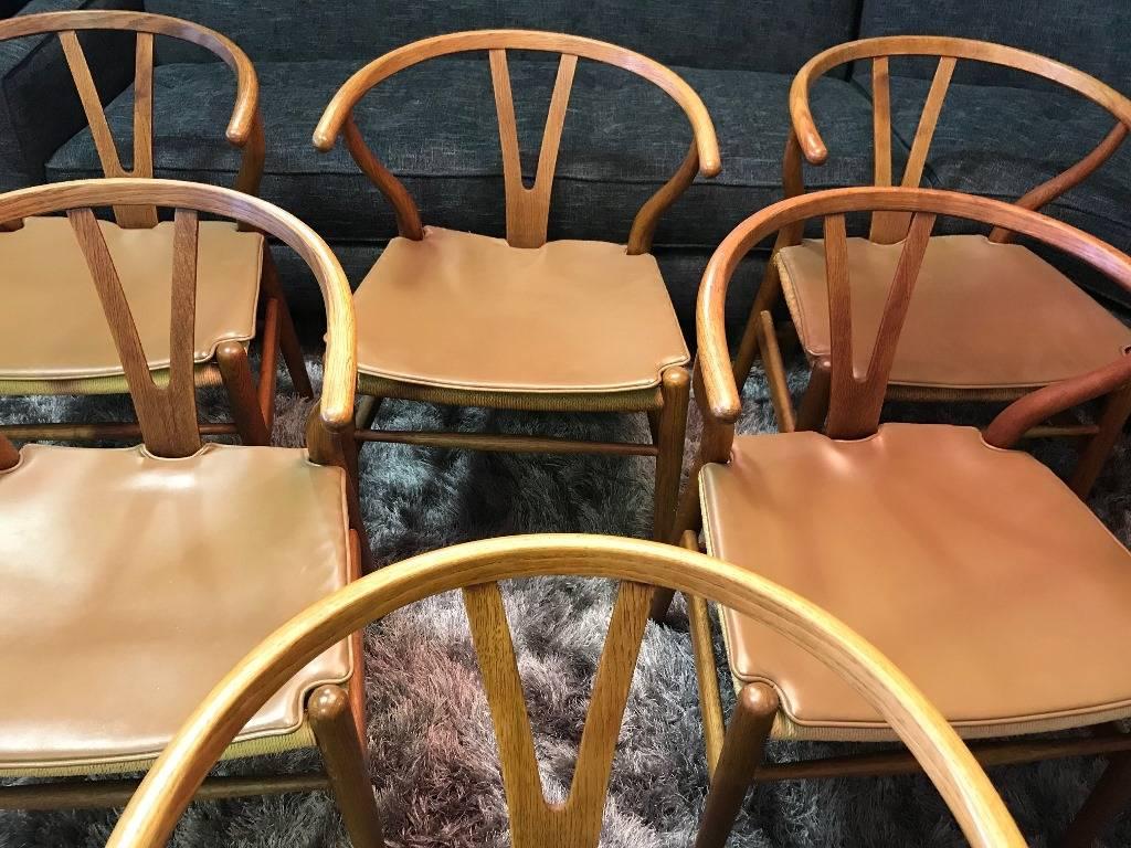 Six Original Hans Wegner Wishbone/ Y 'CH24' Chairs 5