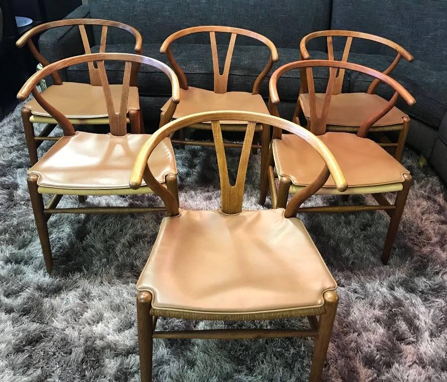 Six Original Hans Wegner Wishbone/ Y 'CH24' Chairs 6