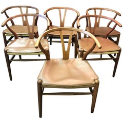 Vintage Six Original Hans Wegner Wishbone/ Y 'CH24' Chairs