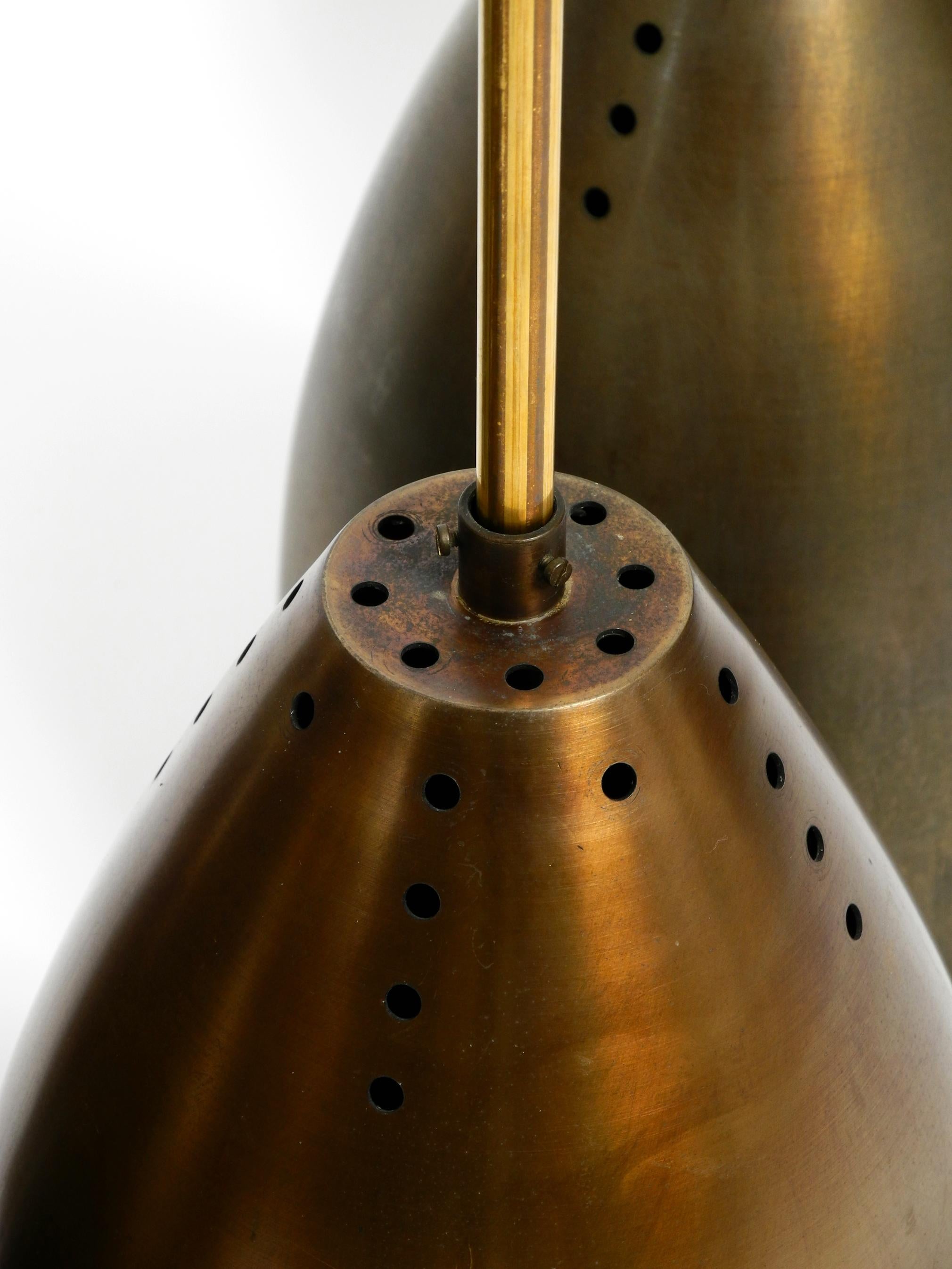 Six Original Height-Adjustable Mid Century Brass Church Pendant Lamps 4