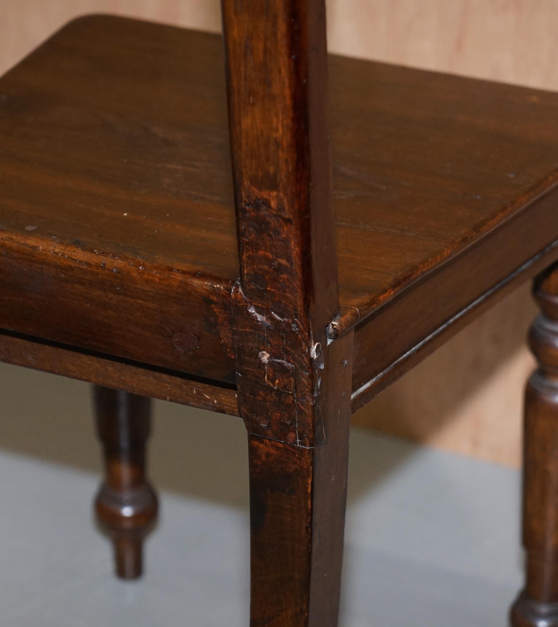 Six Original Victorian circa 1890 Steeple Back Gothic Arch Oak Dining Chairs 6 For Sale 1