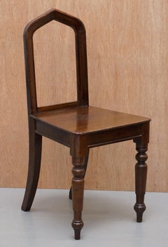 Six Original Victorian circa 1890 Steeple Back Gothic Arch Oak Dining Chairs 6