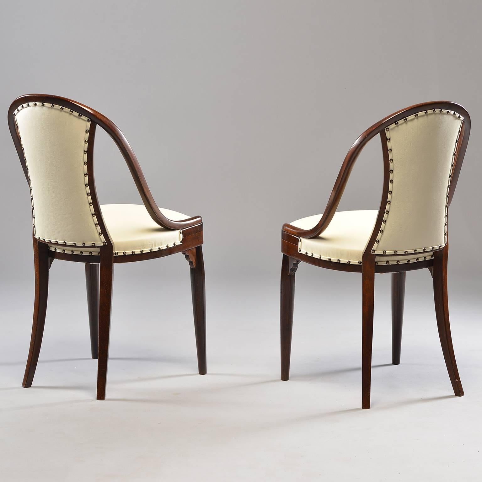 Austrian Six Otto Prutscher for Thonet Bentwood Armchairs with New Leather Upholstery