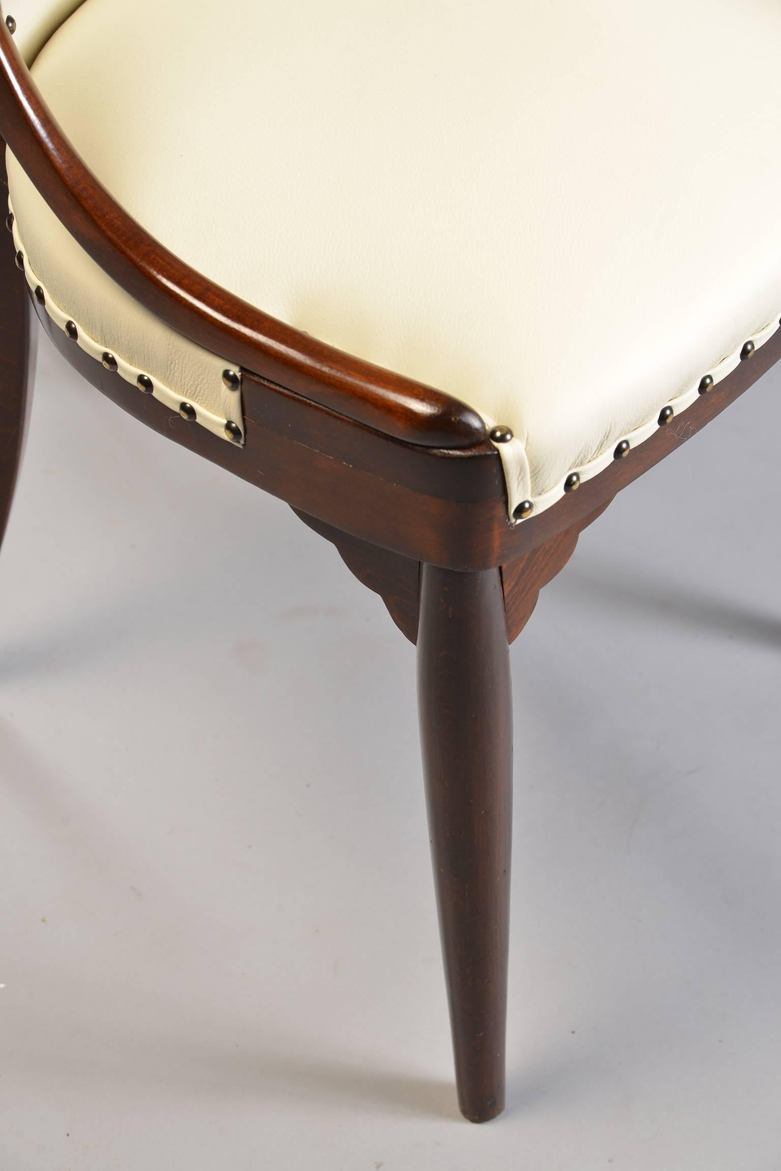Six Otto Prutscher for Thonet Bentwood Armchairs with New Leather Upholstery 2